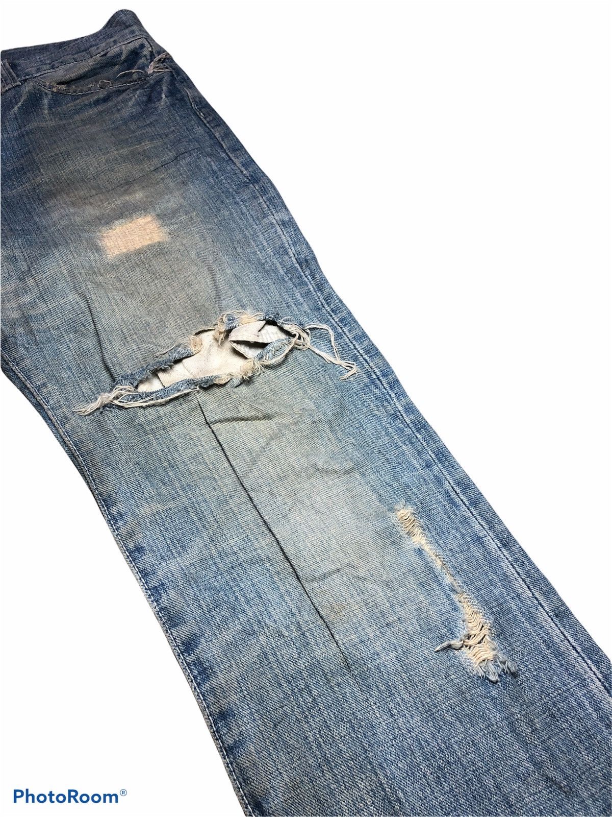 Boycott × Japanese Brand Distressed Faded Low Rise Slim Fit Denim Size US 35 - 5 Thumbnail