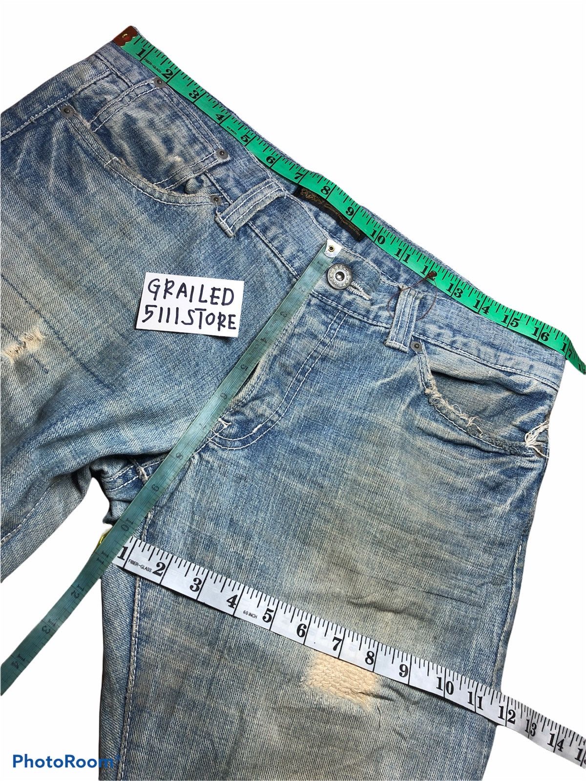 Boycott × Japanese Brand Distressed Faded Low Rise Slim Fit Denim Size US 35 - 11 Thumbnail