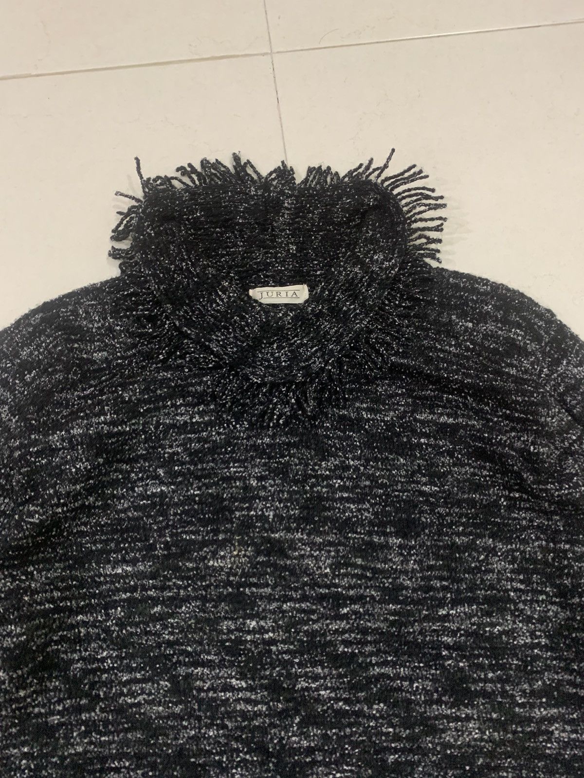 Designer × Japanese Brand × Other JURIA Blend Wool Fringed Turtleneck Baggy Knitwear Sweater Size M / US 6-8 / IT 42-44 - 3 Thumbnail