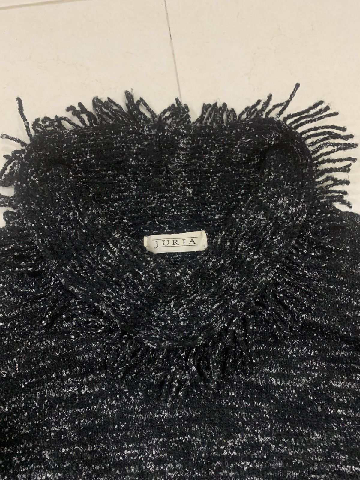 Designer × Japanese Brand × Other JURIA Blend Wool Fringed Turtleneck Baggy Knitwear Sweater Size M / US 6-8 / IT 42-44 - 10 Thumbnail