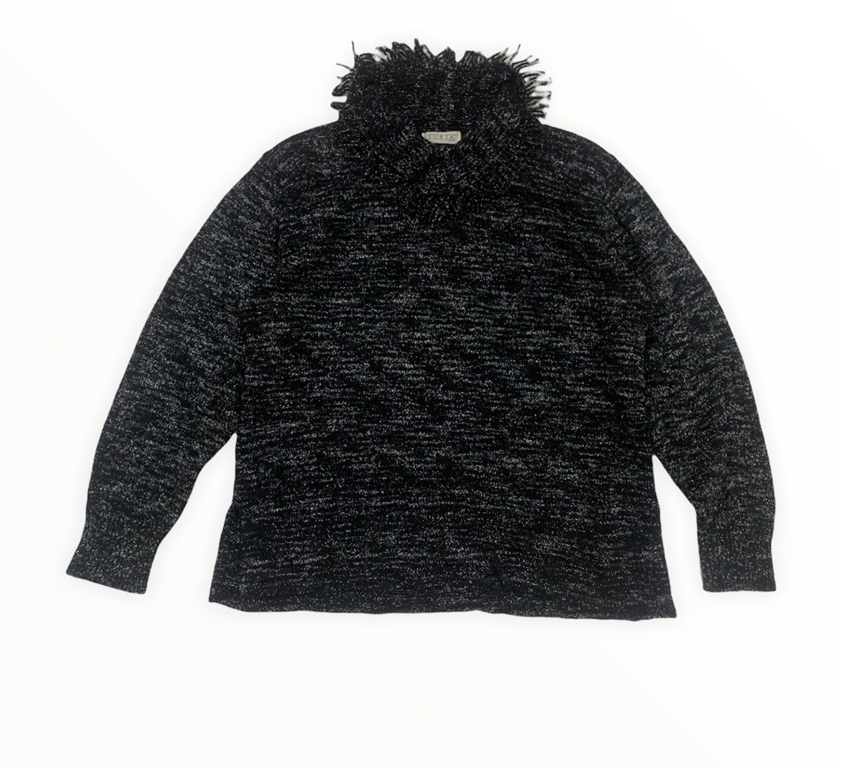 Designer × Japanese Brand × Other JURIA Blend Wool Fringed Turtleneck Baggy Knitwear Sweater Size M / US 6-8 / IT 42-44 - 1 Thumbnail