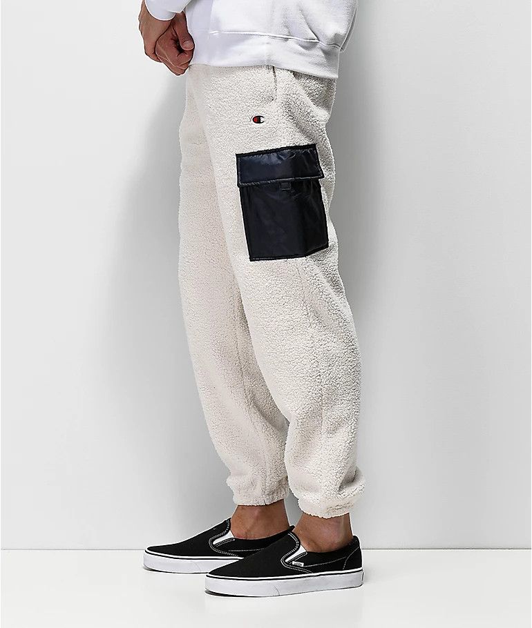 Champion Champion Cream Sherpa Utility Sweatpants Grailed