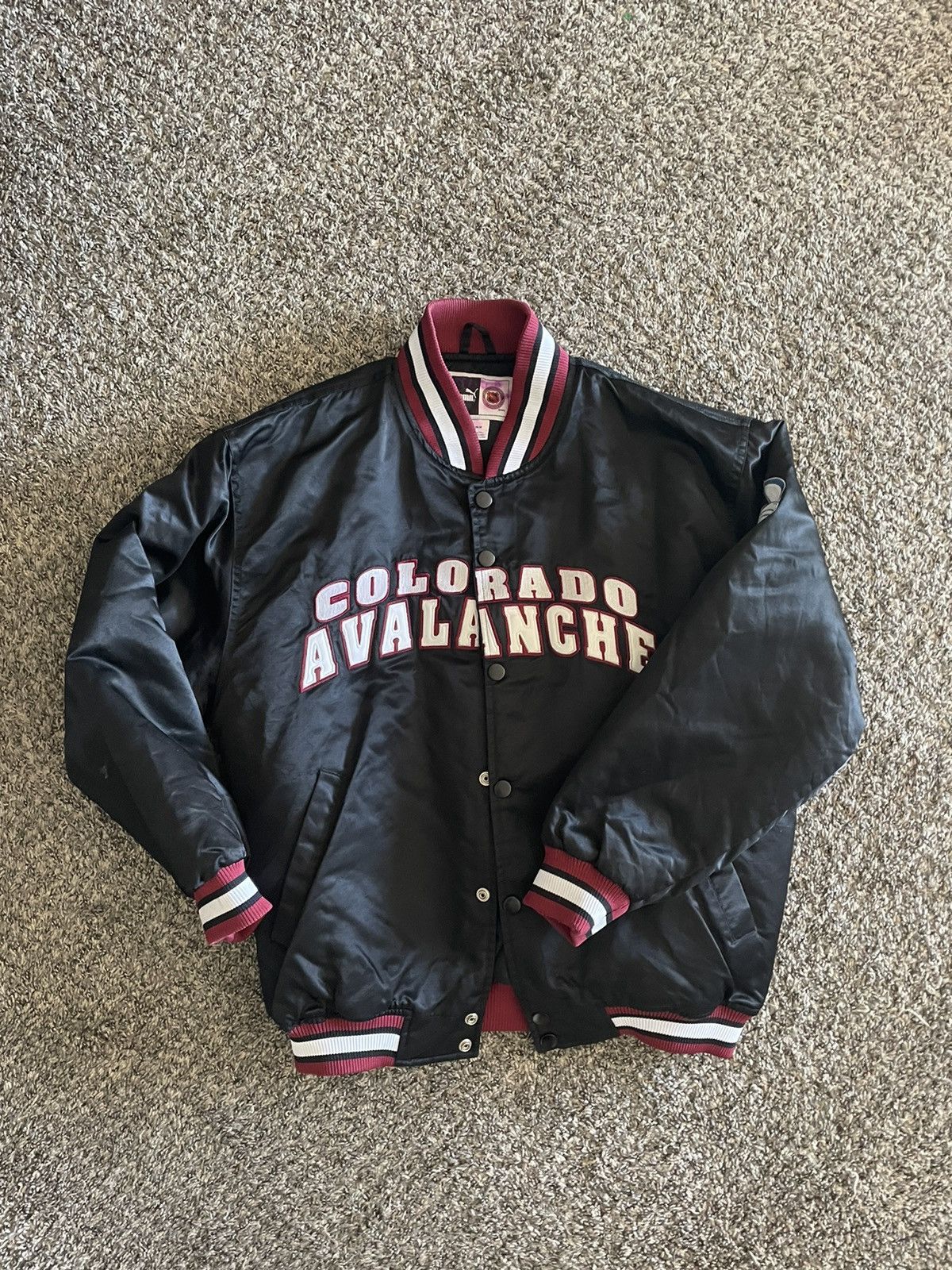 Avalanche store NHL Colorado Leather Bomber Vintage Hockey Jacket