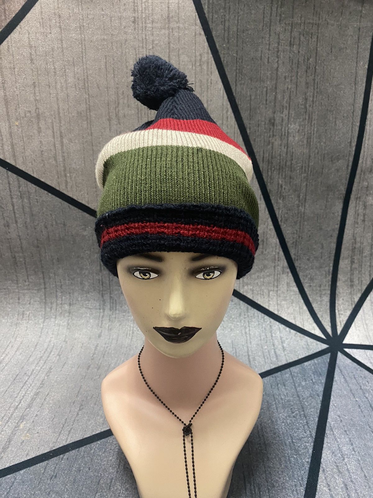 Japanese Brand Aurlia Kobe Brand Stripes Beanie Hat Size ONE SIZE - 2 Thumbnail