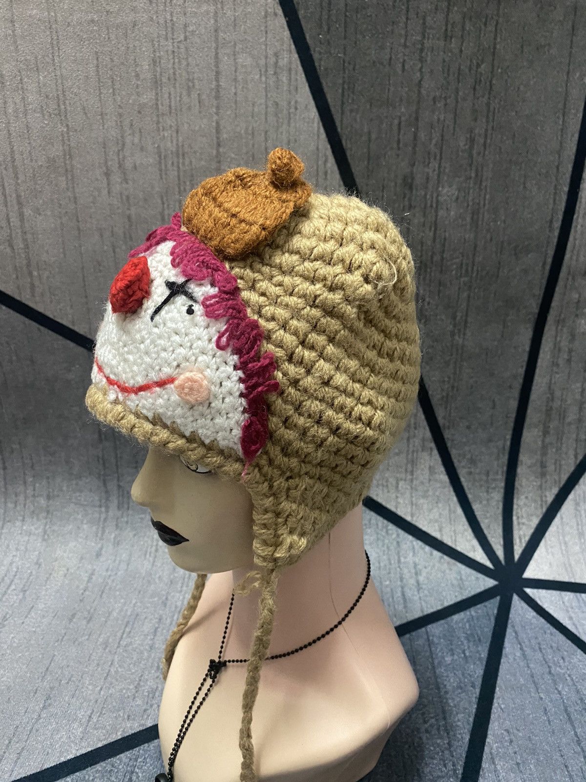 Other Haunted Doll knitted Beanie Trapper Hat Size ONE SIZE - 3 Thumbnail