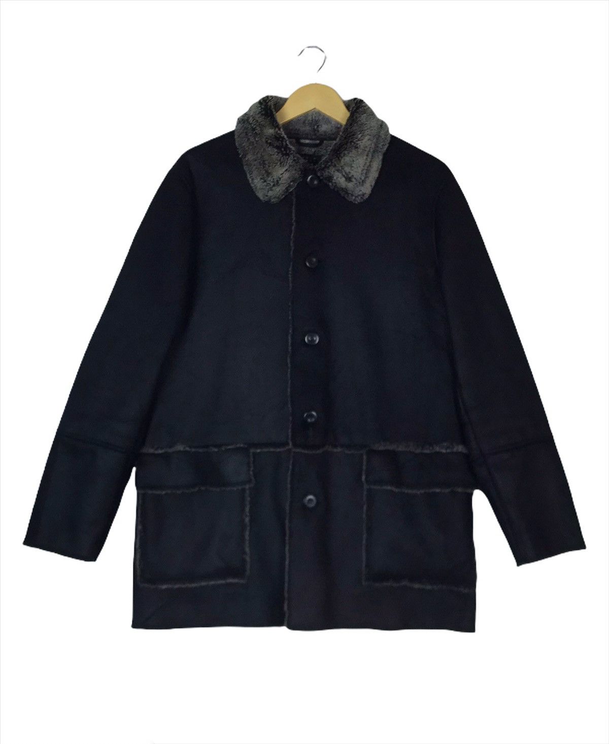 Japanese Brand Vintage Pazzo Denim Store Sherpa Acrylic Winter Jacket Size US S / EU 44-46 / 1 - 3 Thumbnail