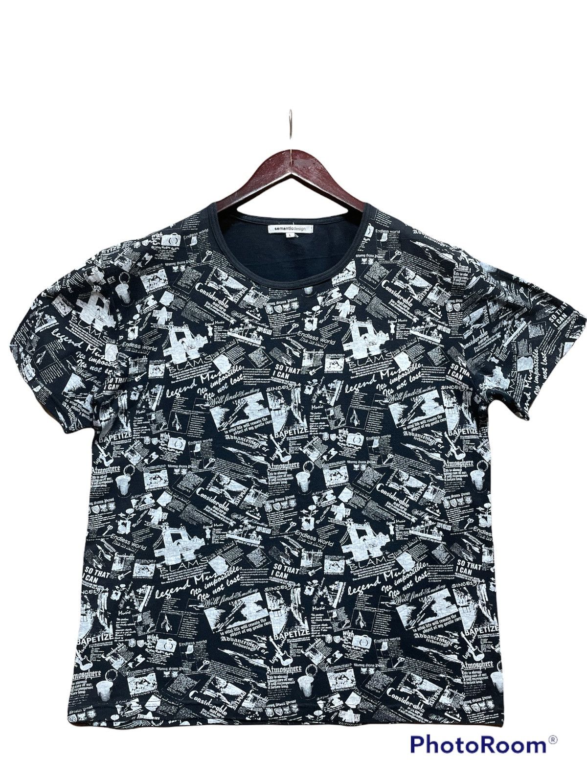 Japanese Brand Rare Semantic Design All over Print Tee Size US L / EU 52-54 / 3 - 1 Thumbnail