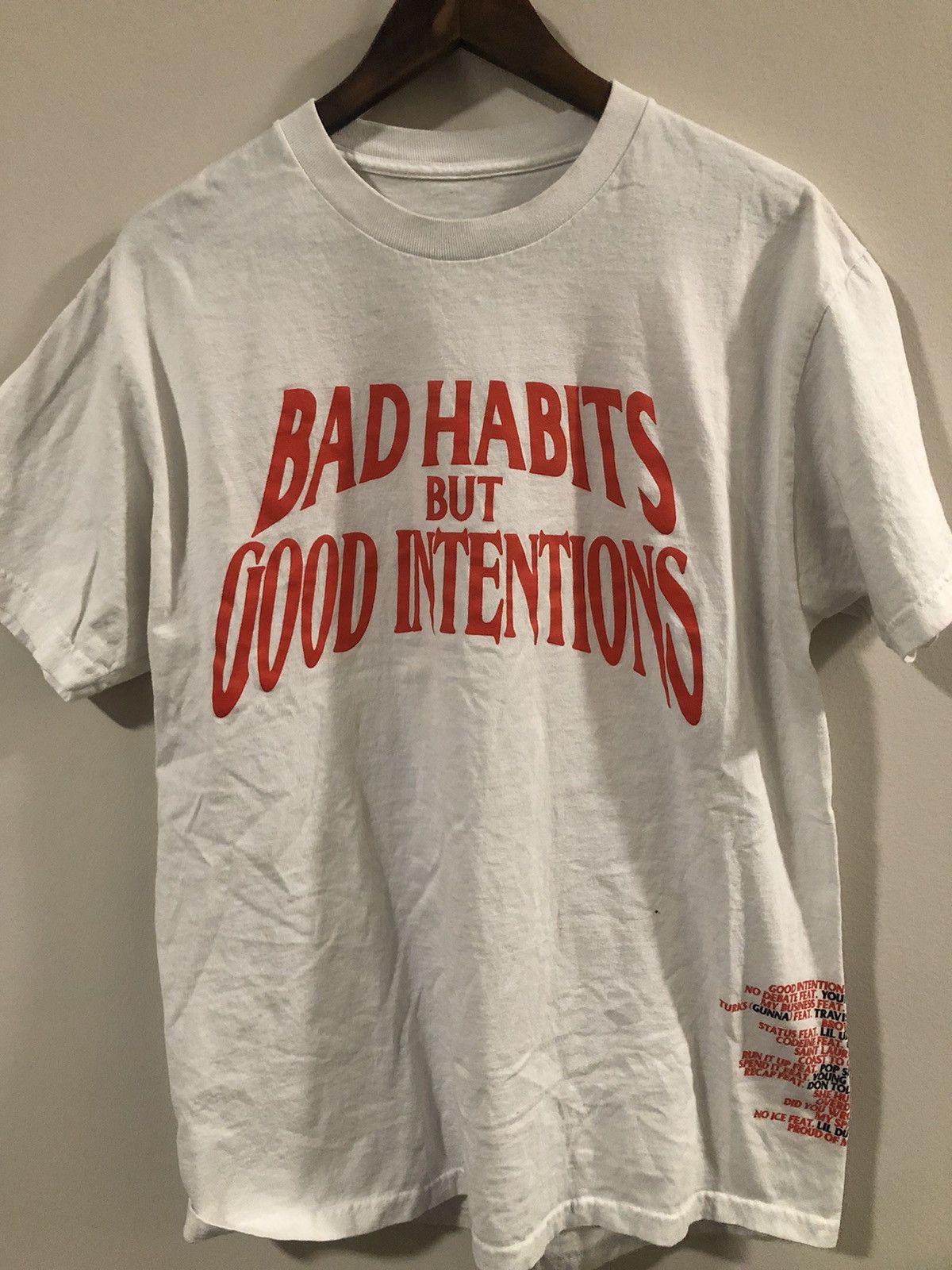 Vlone Vlone x NAV Bad Habits White T-Shirt Size US L / EU 52-54 / 3 - 1 Thumbnail