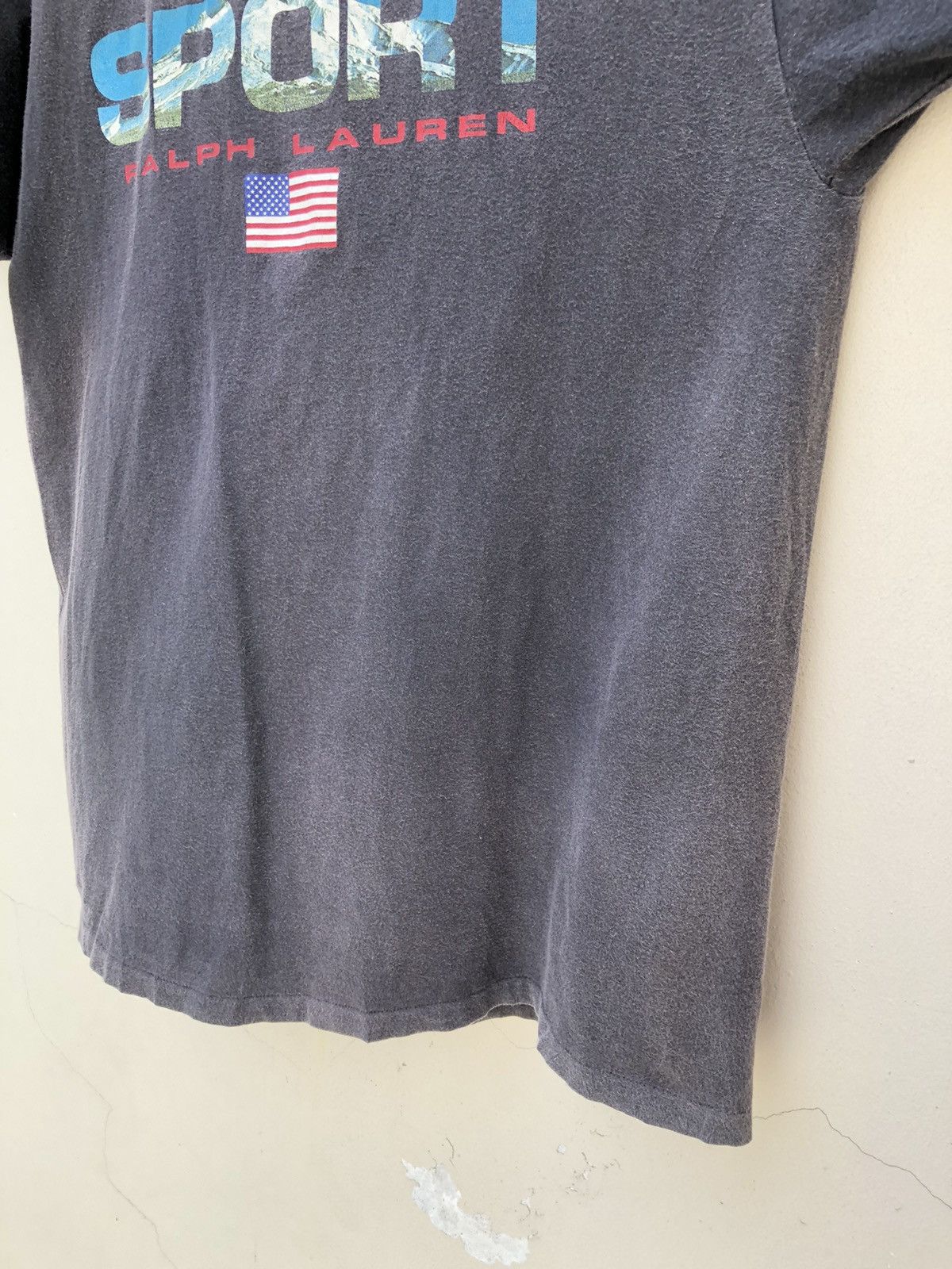 Polo Ralph Lauren × Ralph Lauren Vintage 90s Polo Sport Ralph Lauren Sun Faded Spell Out tees Size US M / EU 48-50 / 2 - 5 Thumbnail