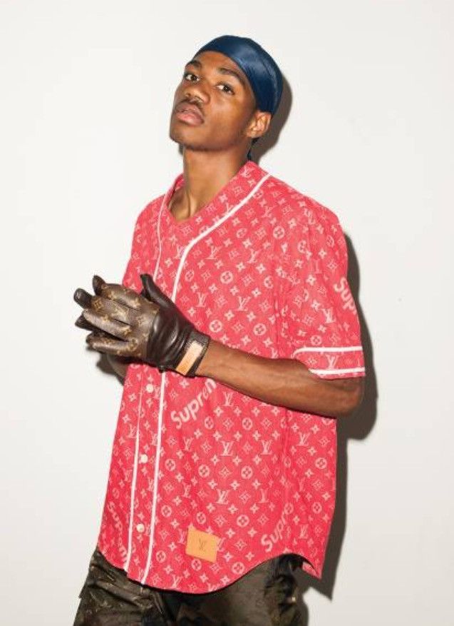 Louis Vuitton Supreme LOUIS VUITTON x SUPREME Jaquard Baseball Jersey Grailed