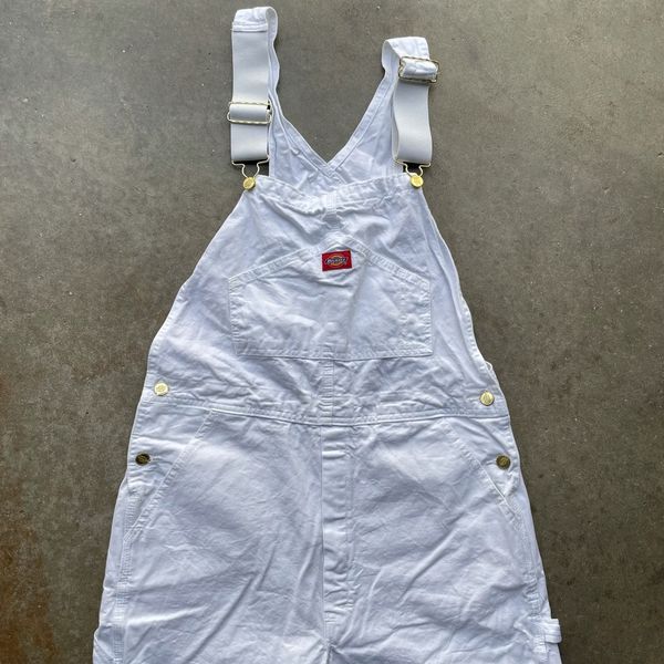 Dickies Dickies white painter bib overalls Grailed