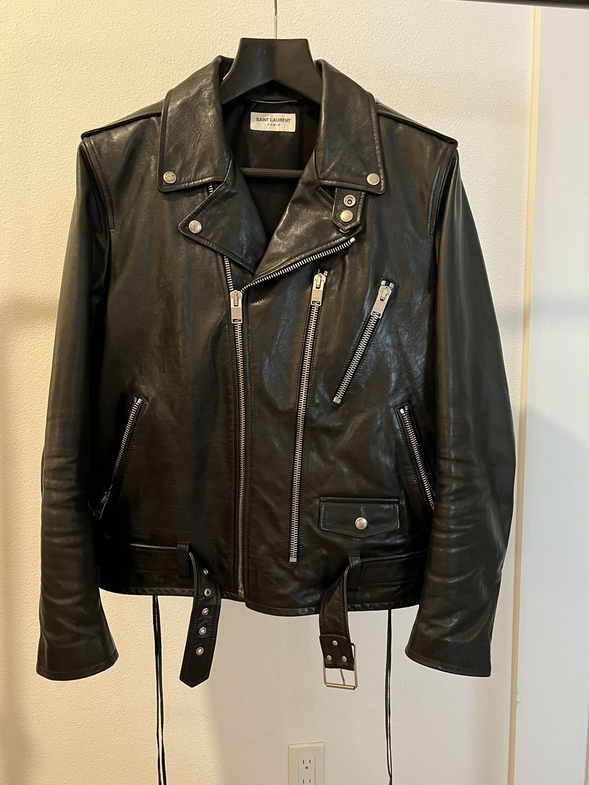 Saint Laurent Paris AW16 L17 Black Motorcycle Calf Leather Jacket | Grailed