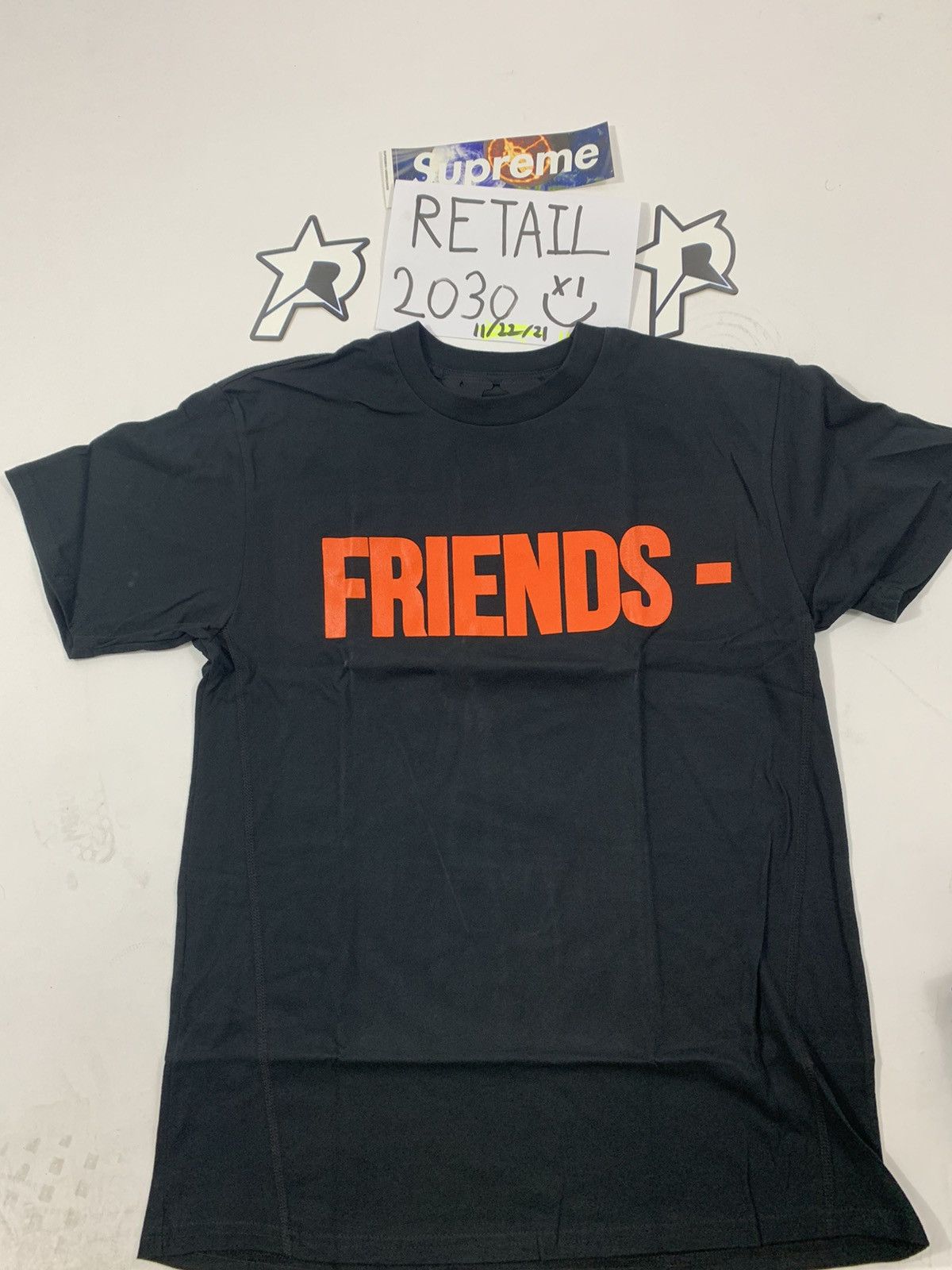 Orange and black vlone shirt hotsell