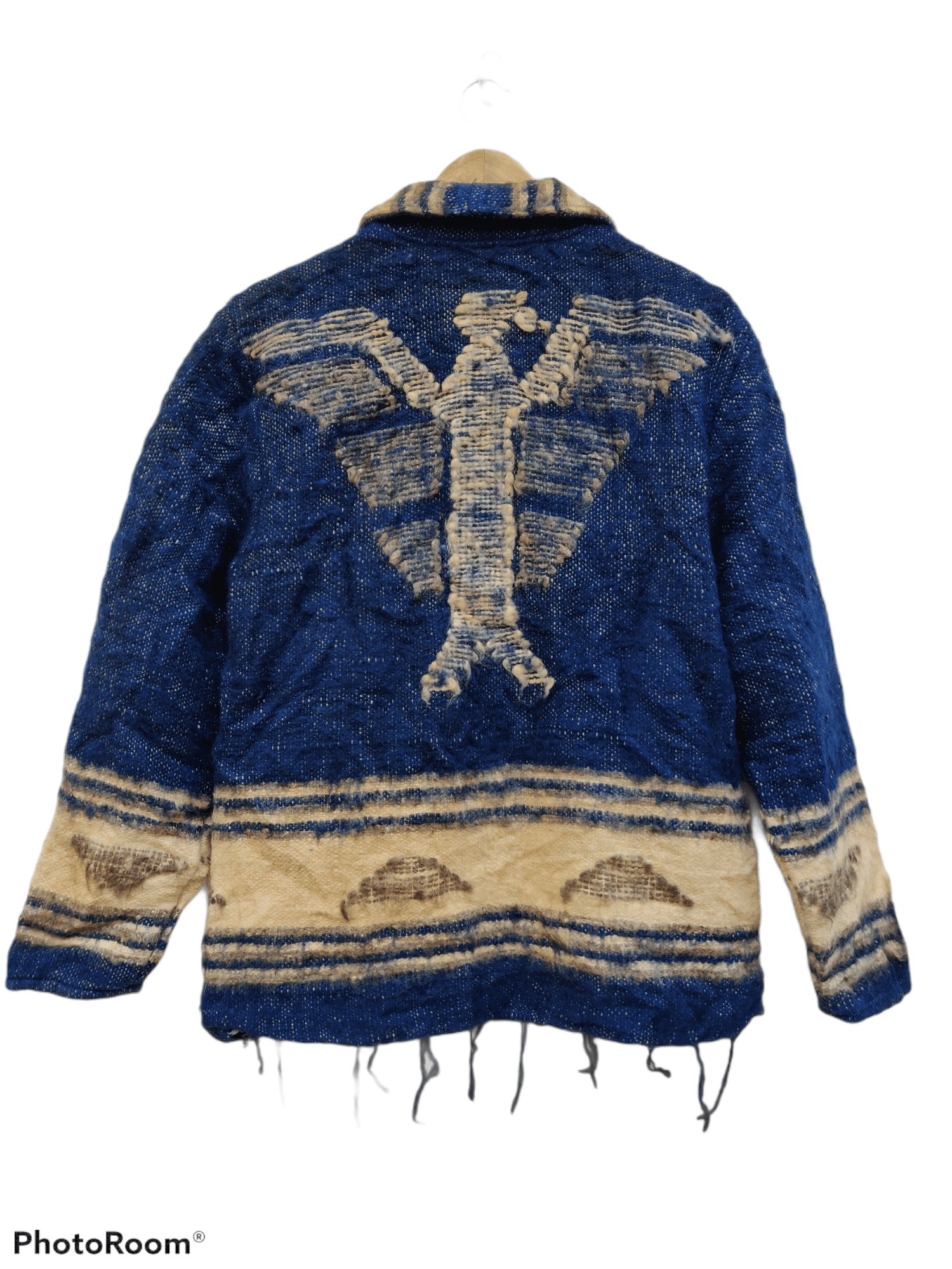Designer × Vintage wool light jackets navajo emprio armani design big logo Size US S / EU 44-46 / 1 - 1 Thumbnail