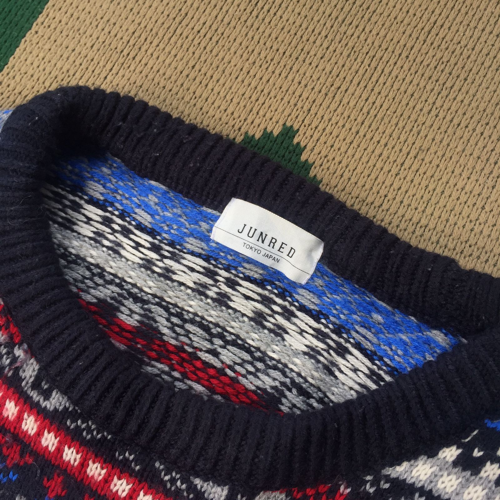Japanese Brand Junred Tokyo Japan Multicolor Knit Sweater Biggie Style Size US L / EU 52-54 / 3 - 3 Thumbnail