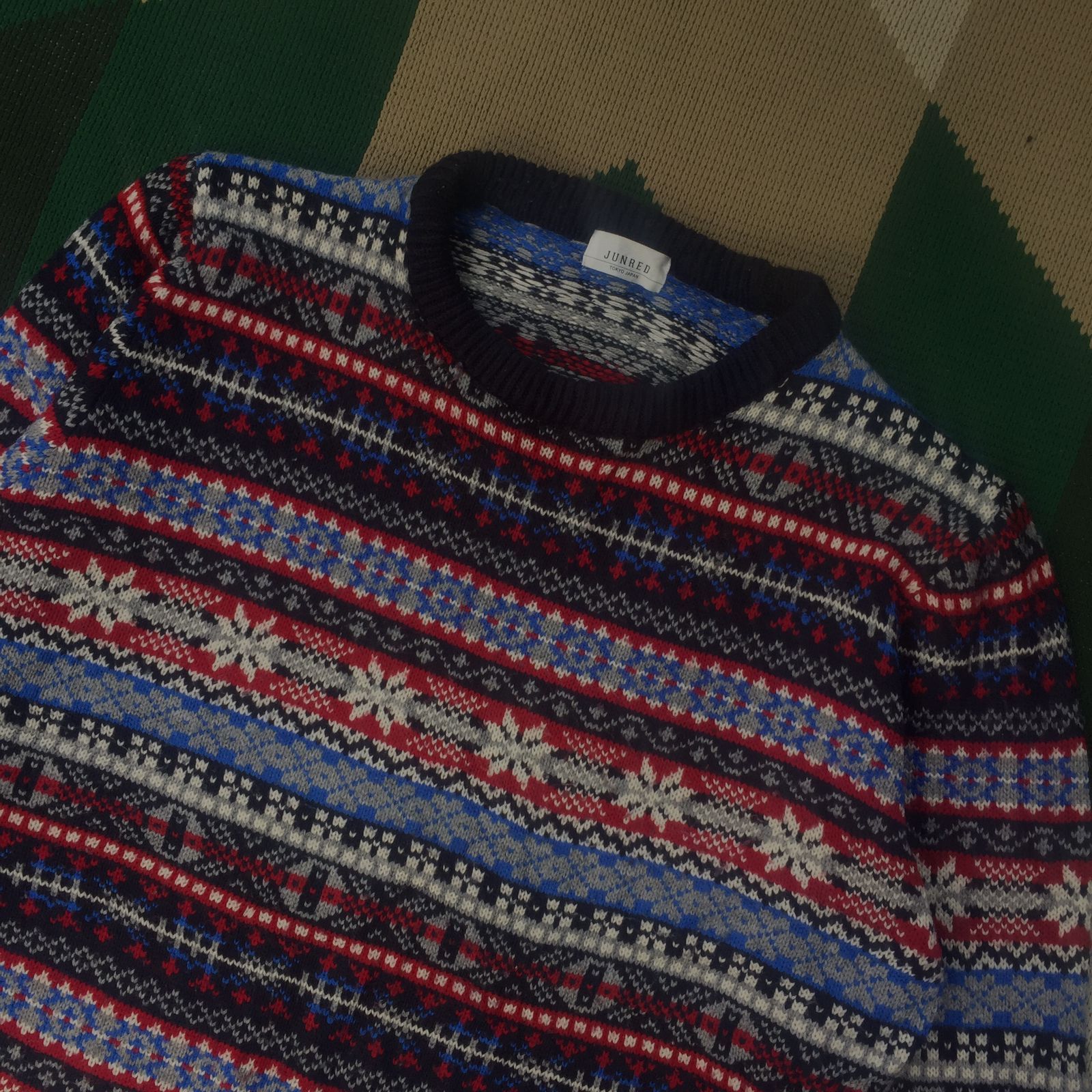 Japanese Brand Junred Tokyo Japan Multicolor Knit Sweater Biggie Style Size US L / EU 52-54 / 3 - 2 Thumbnail