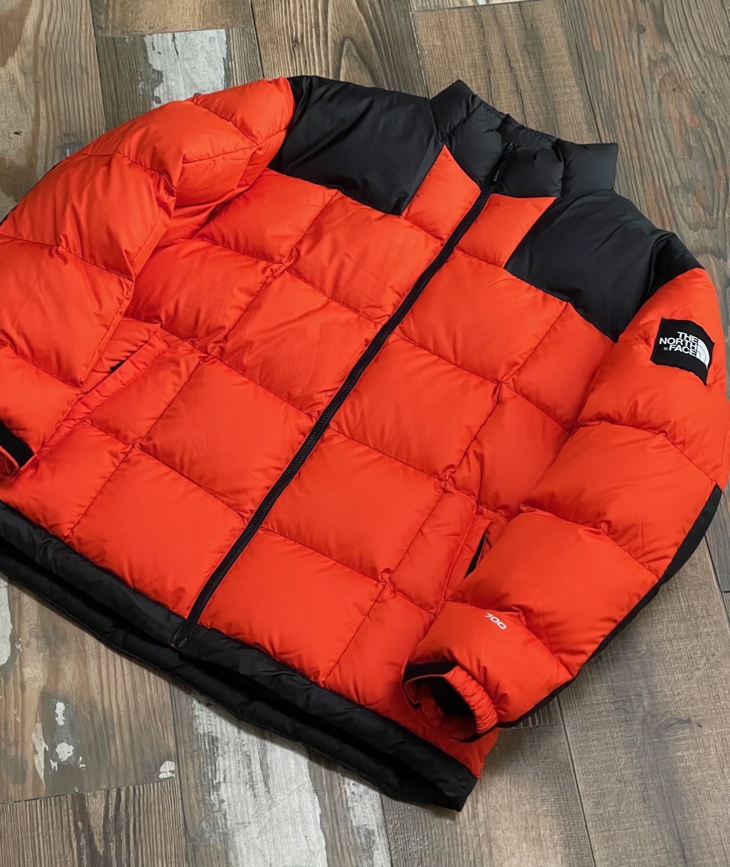 Vintage The North Face 1990 Lhotse Orange/Black Puffer Jacket XL | Grailed