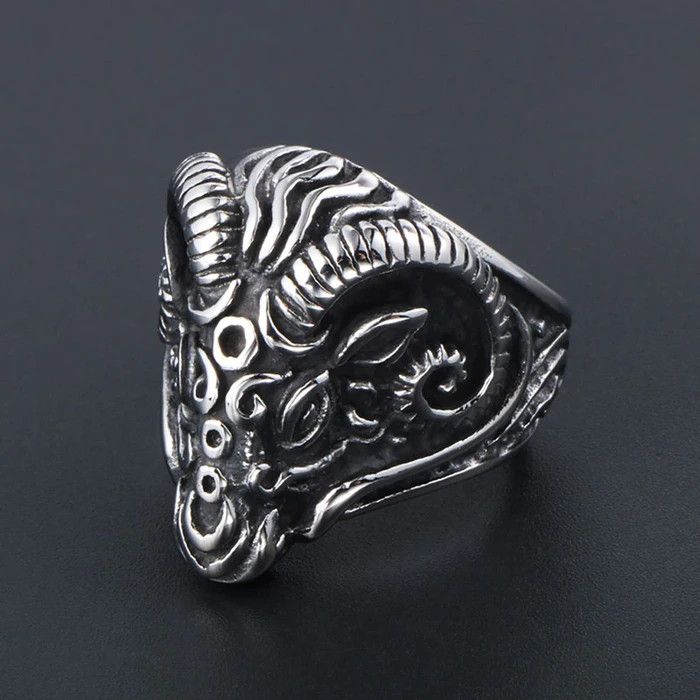 Jewelry Gothic Sheep Goat Head Ring Heavy Metal Animal Ring Rings | Grailed