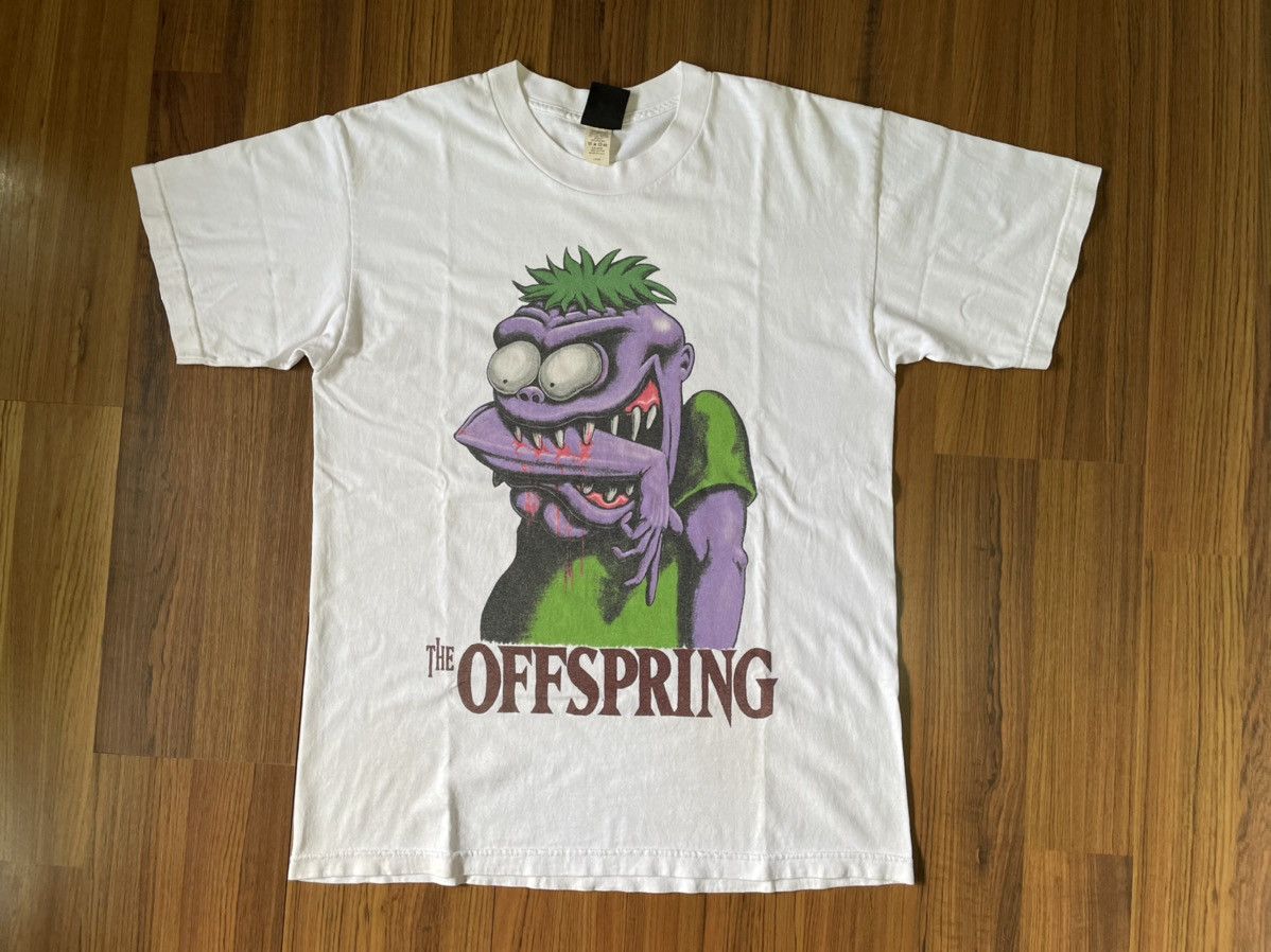 image of Band Tees x Tour Tee vintage 90’S The Offspring “Bite Me” T-Shirt in White, Men's (Size Large)