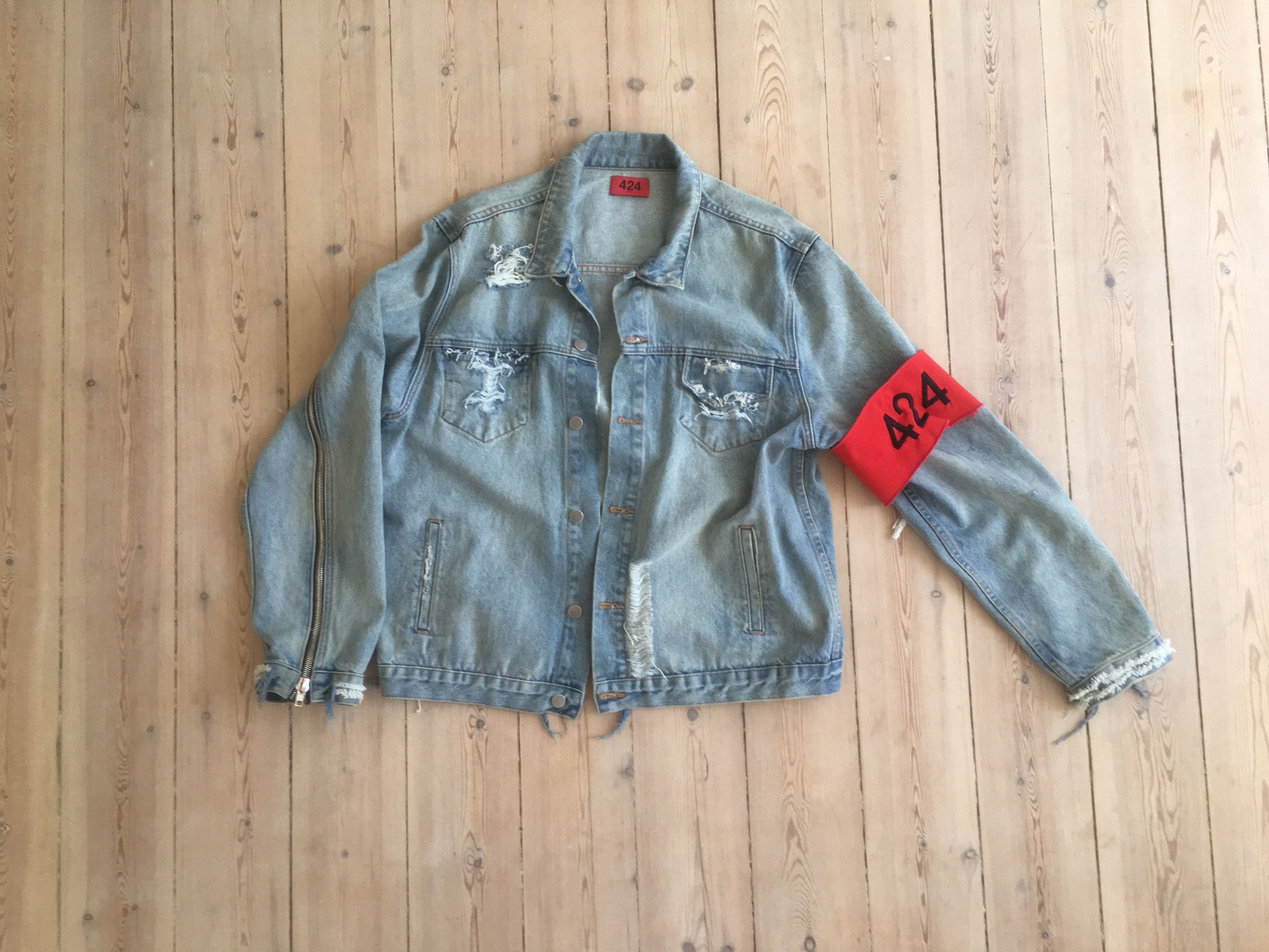 424 On Fairfax 424 Distressed denim Jacket | Grailed