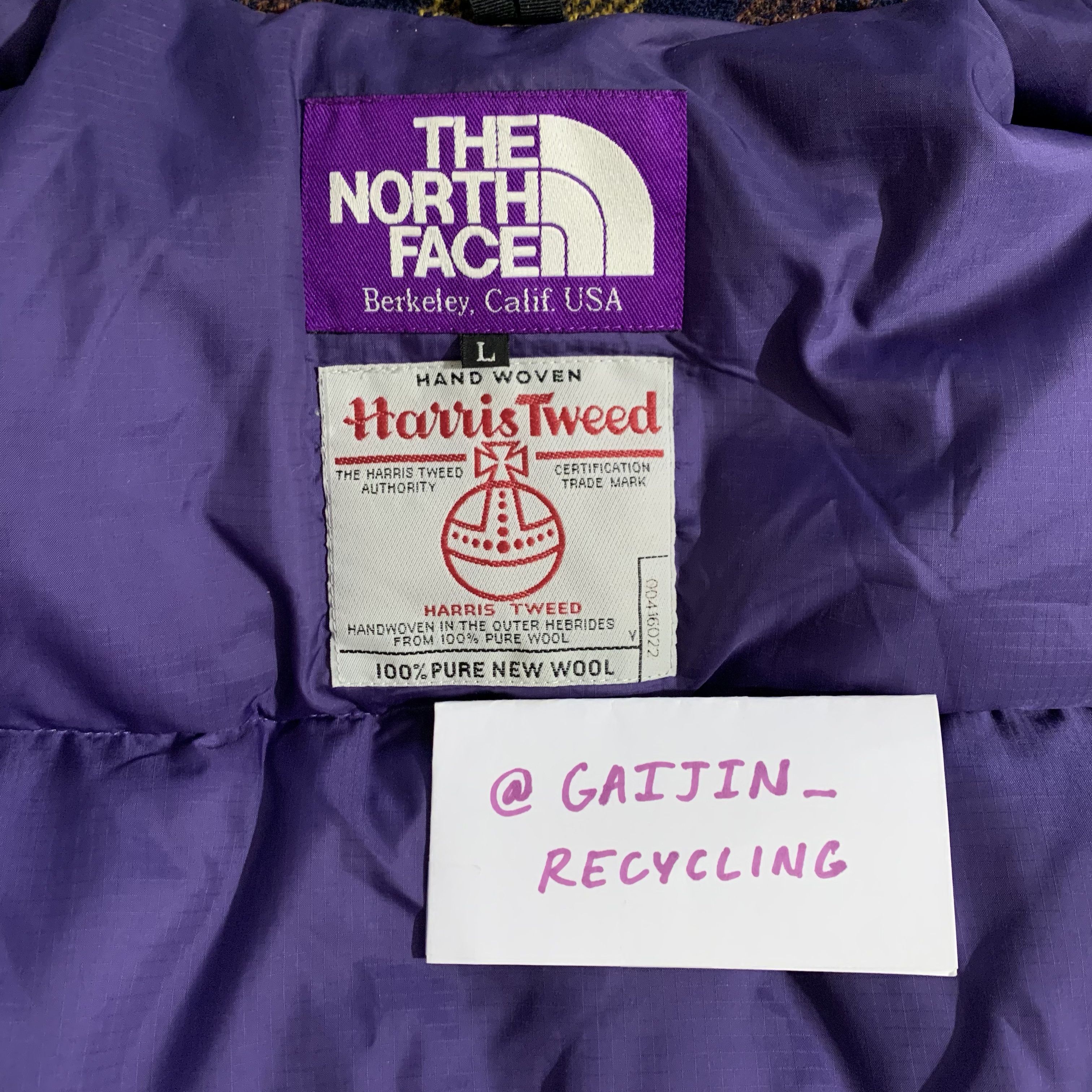 Nanamica × The North Face × The North Face Purple Label Harris Tweed Plaid Down Vest (Purple Label) Size US L / EU 52-54 / 3 - 7 Thumbnail