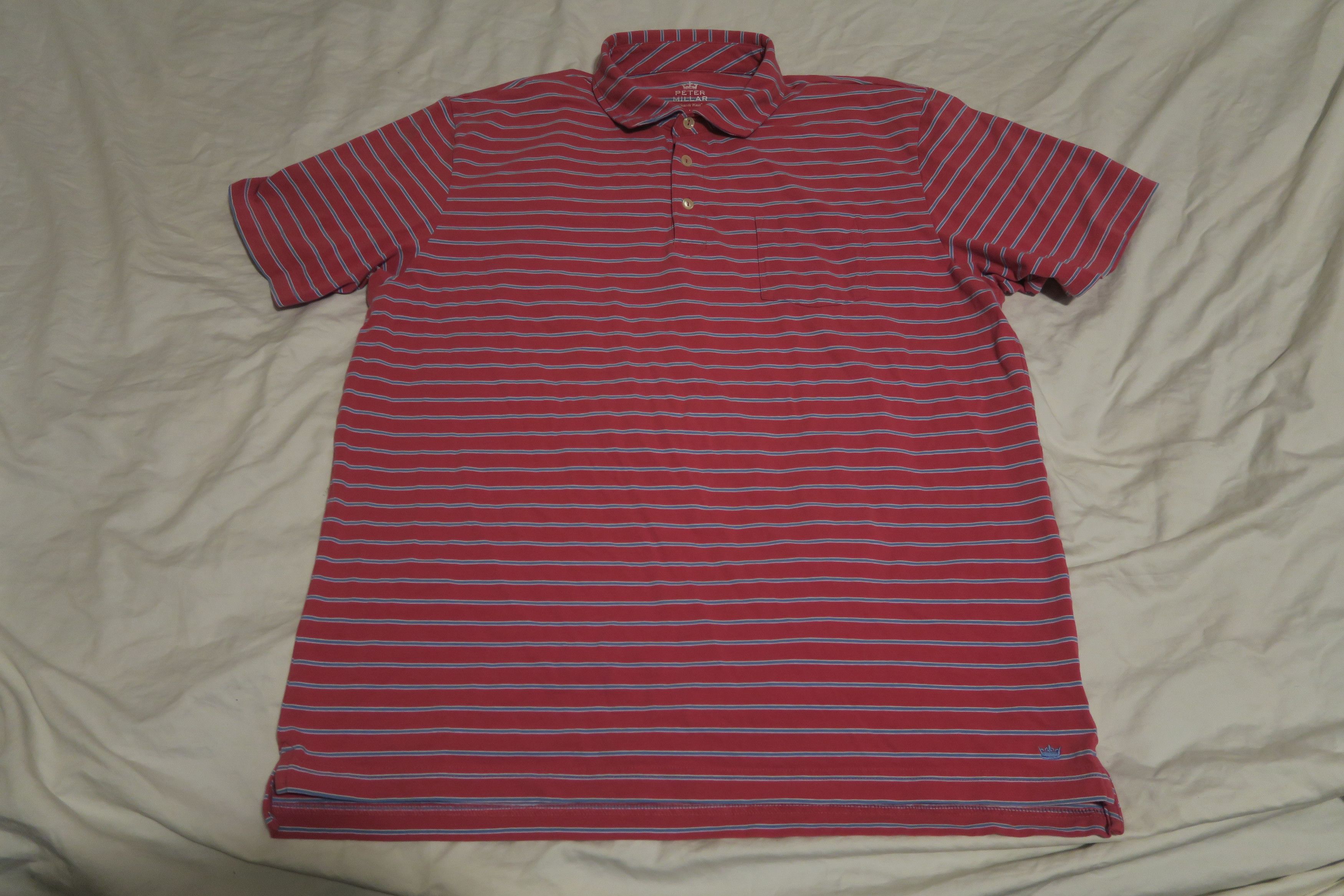 Peter Millar Peter Millar Cape Red Indiana Seaside Wash Stripe Polo Size US L / EU 52-54 / 3 - 1 Thumbnail