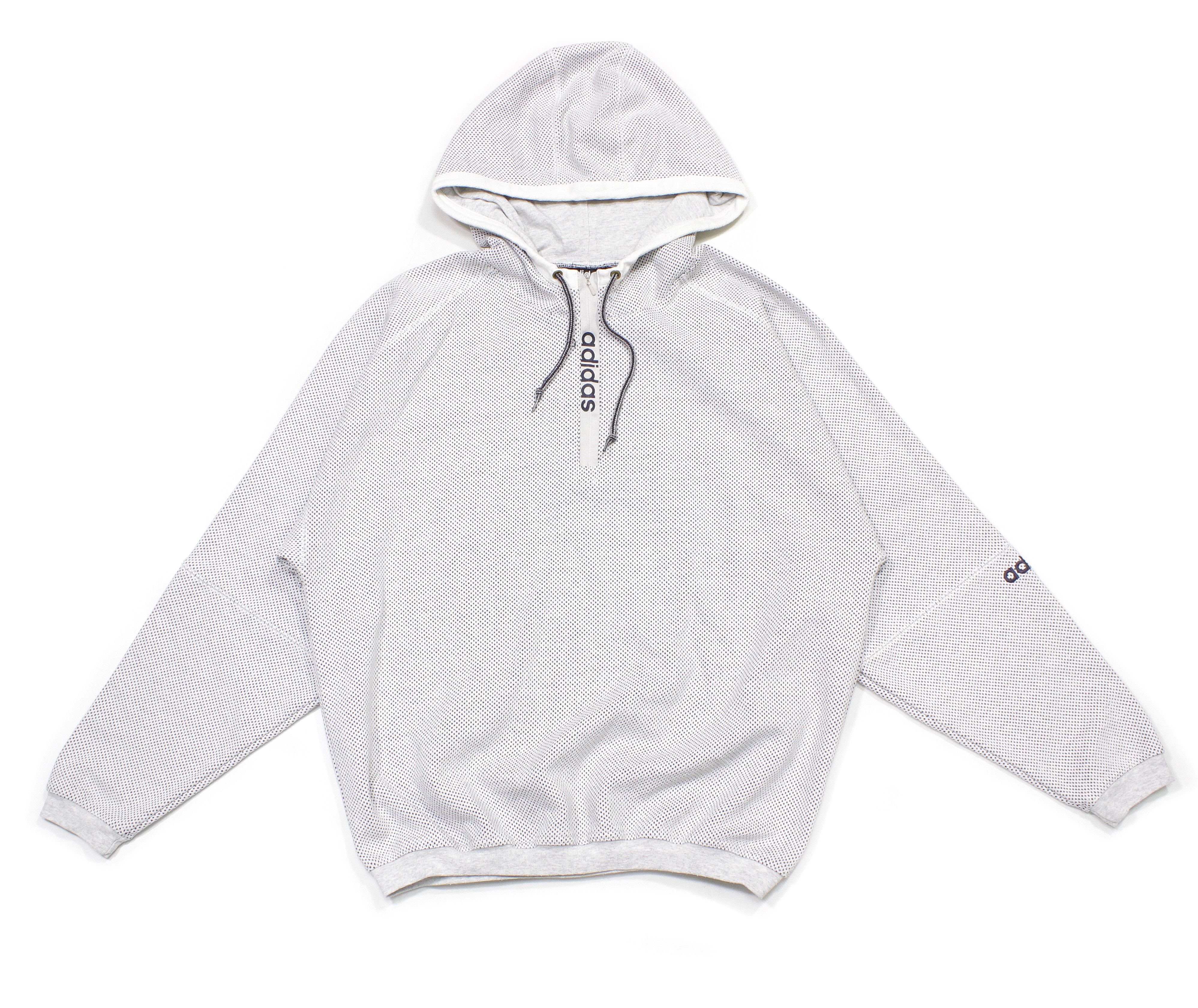 Adidas 90S Logo Textured Hoodie Size US M / EU 48-50 / 2 - 1 Thumbnail