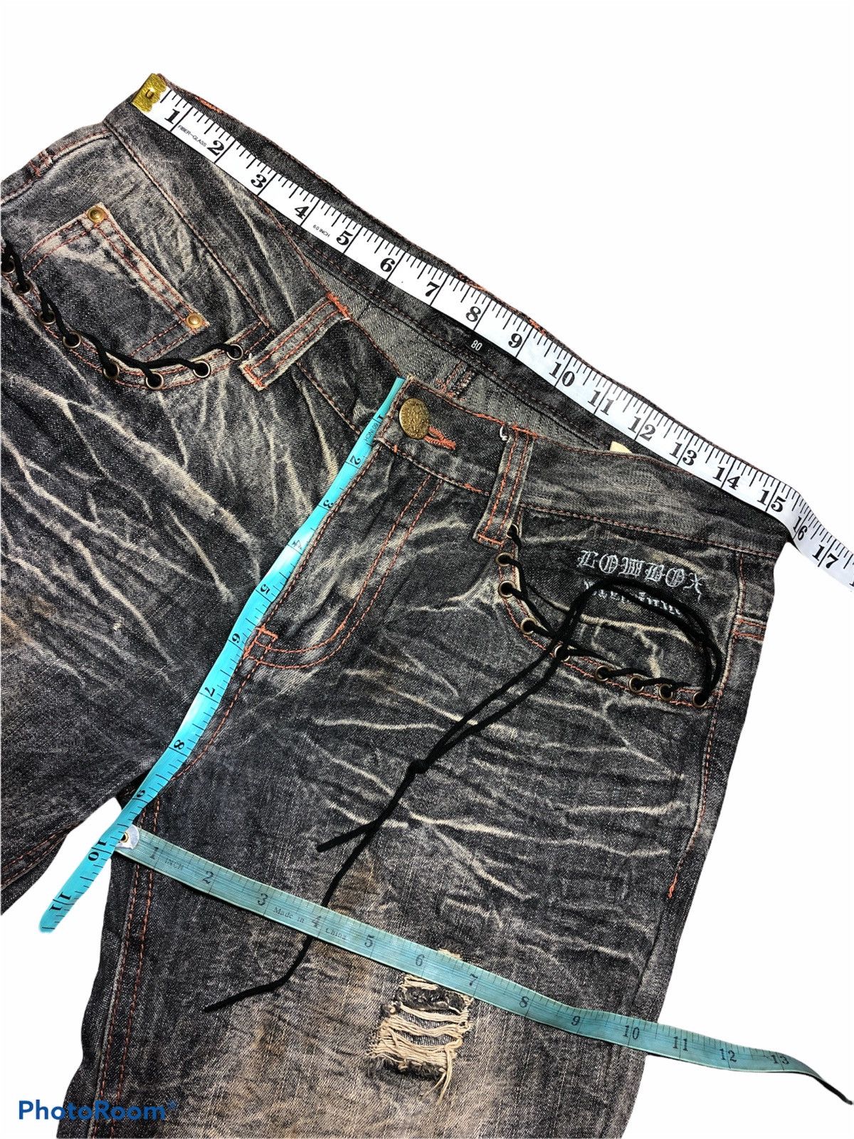 Japanese Brand FLARED RUSTY DISTRESSED DENIM BY LOWBOX Size US 32 / EU 48 - 9 Thumbnail
