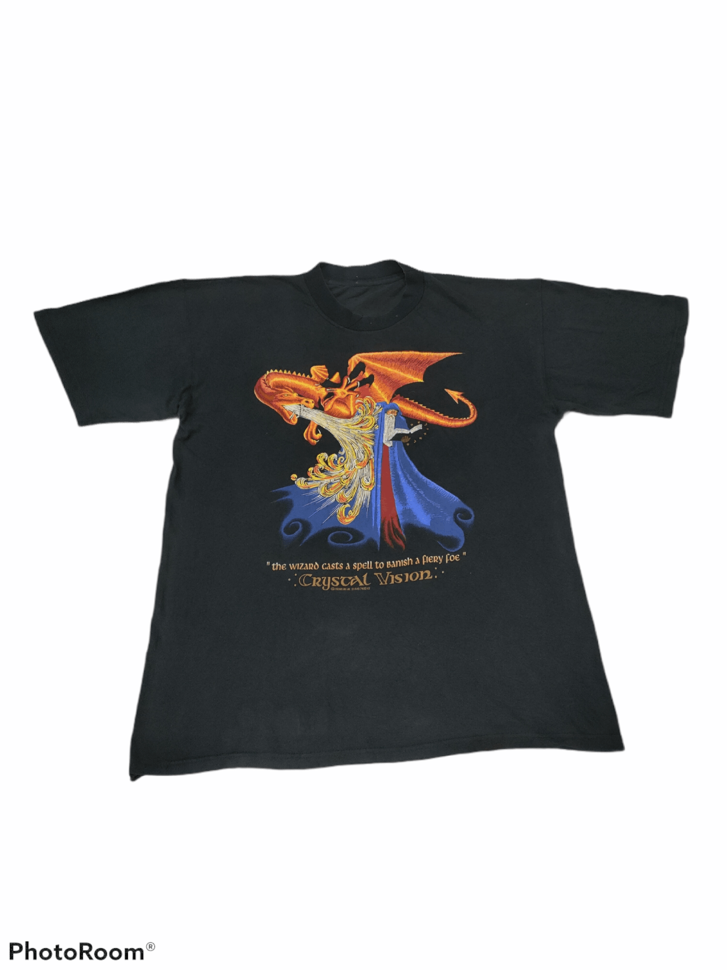 Vintage 90s DRAGON AND WIZARD CRYSTAL VISION SHIRT HEWLIN UK Size US M / EU 48-50 / 2 - 1 Thumbnail