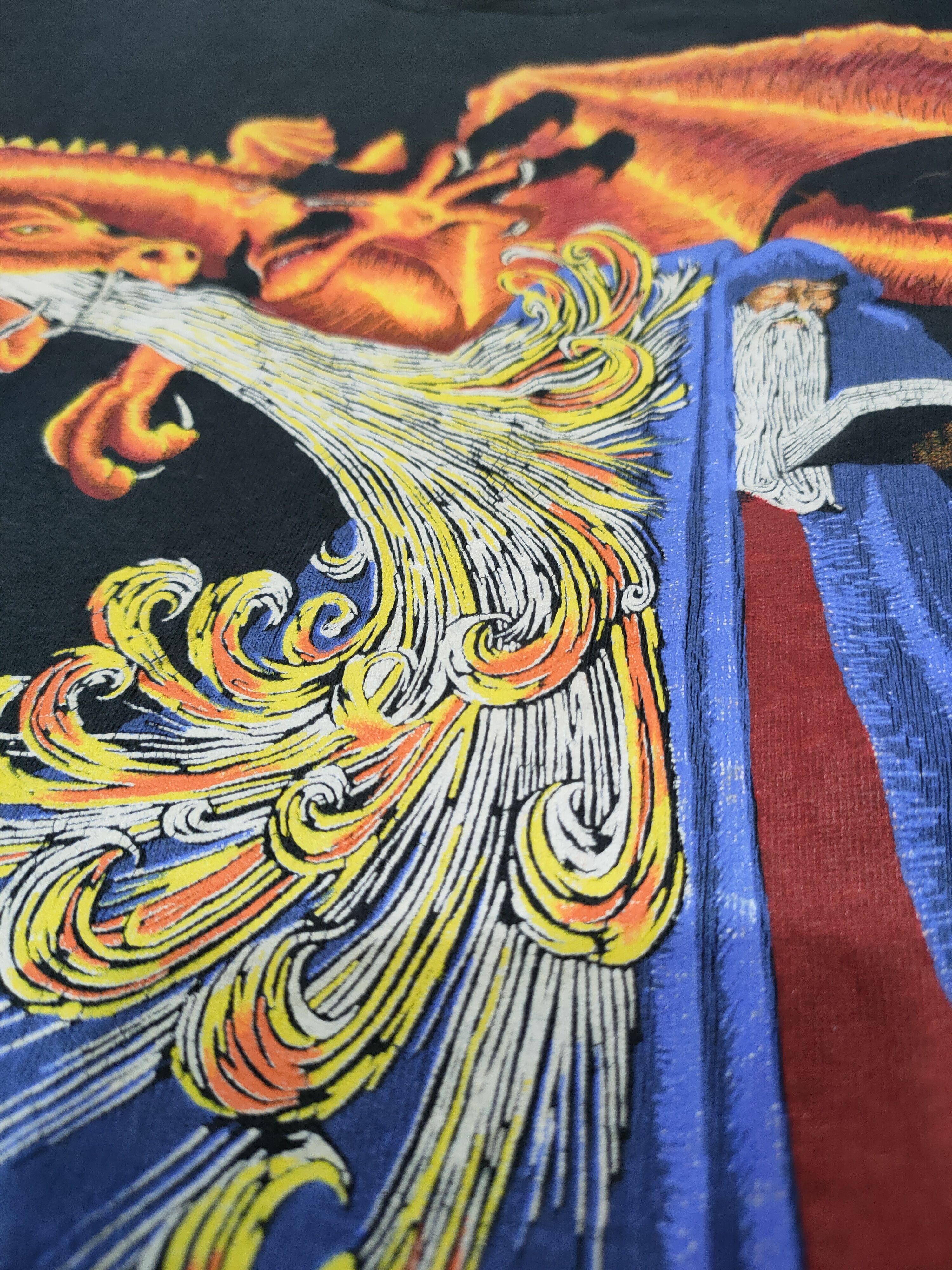 Vintage 90s DRAGON AND WIZARD CRYSTAL VISION SHIRT HEWLIN UK Size US M / EU 48-50 / 2 - 9 Thumbnail