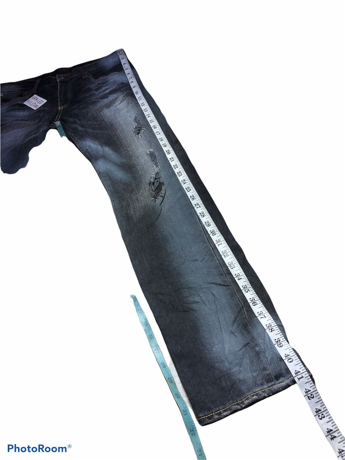 Takeo Kikuchi Distressed Washed Black Denim Size US 33 - 8 Thumbnail