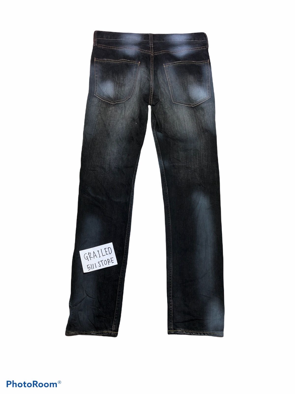 Takeo Kikuchi Distressed Washed Black Denim Size US 33 - 2 Thumbnail