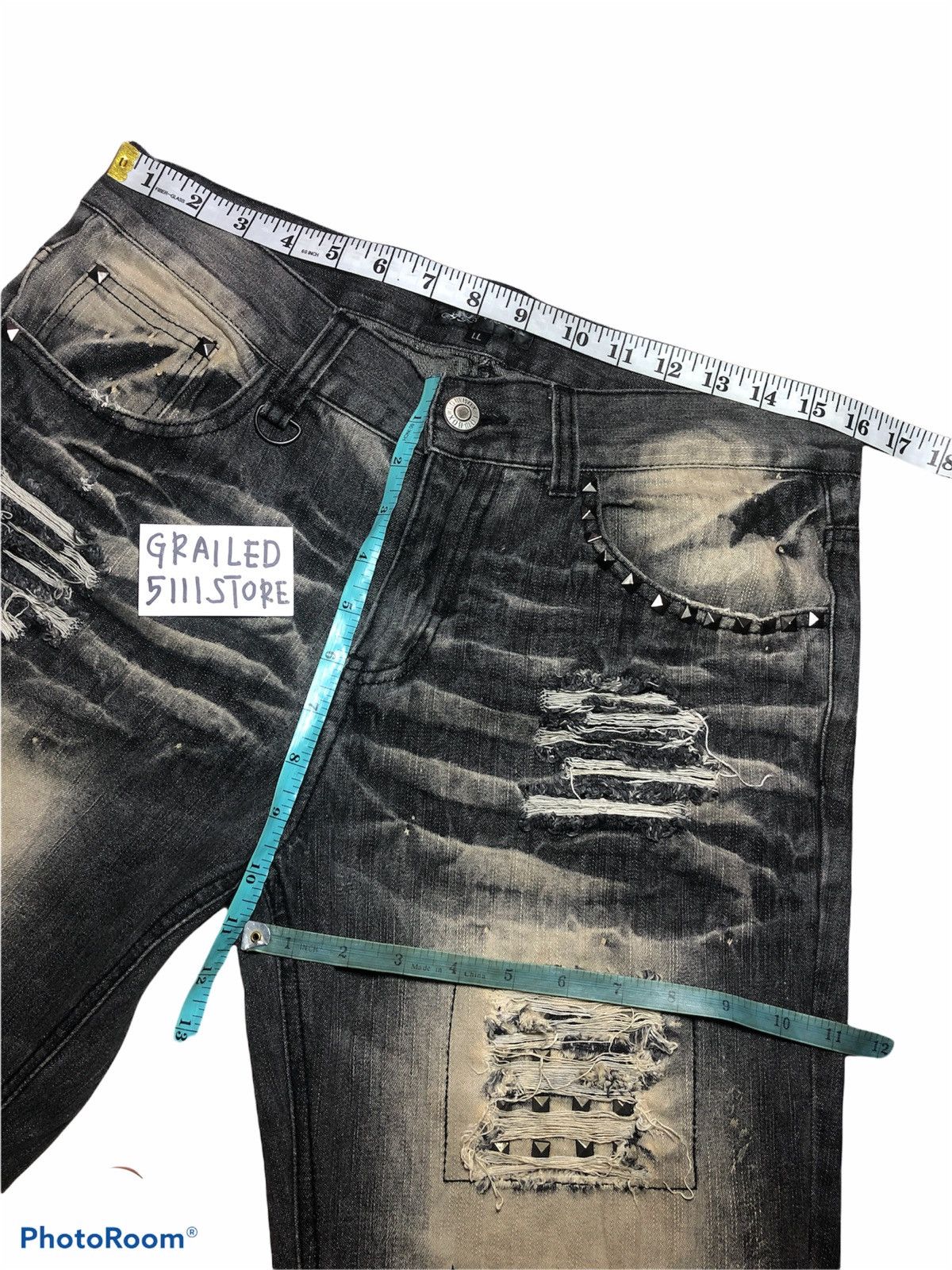 Bleach × If Six Was Nine × Japanese Brand BLEACHED LOWBOX DISTRESSED DENIM Size US 33 - 9 Thumbnail