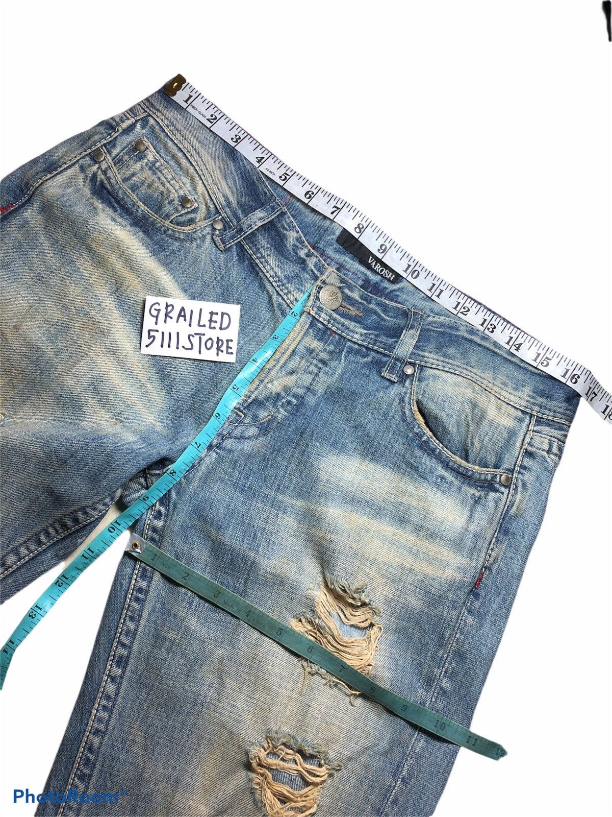Japanese Brand FLARED⚡️⚡️Varosh Distressed Denim Pant Size US 33 - 12 Thumbnail