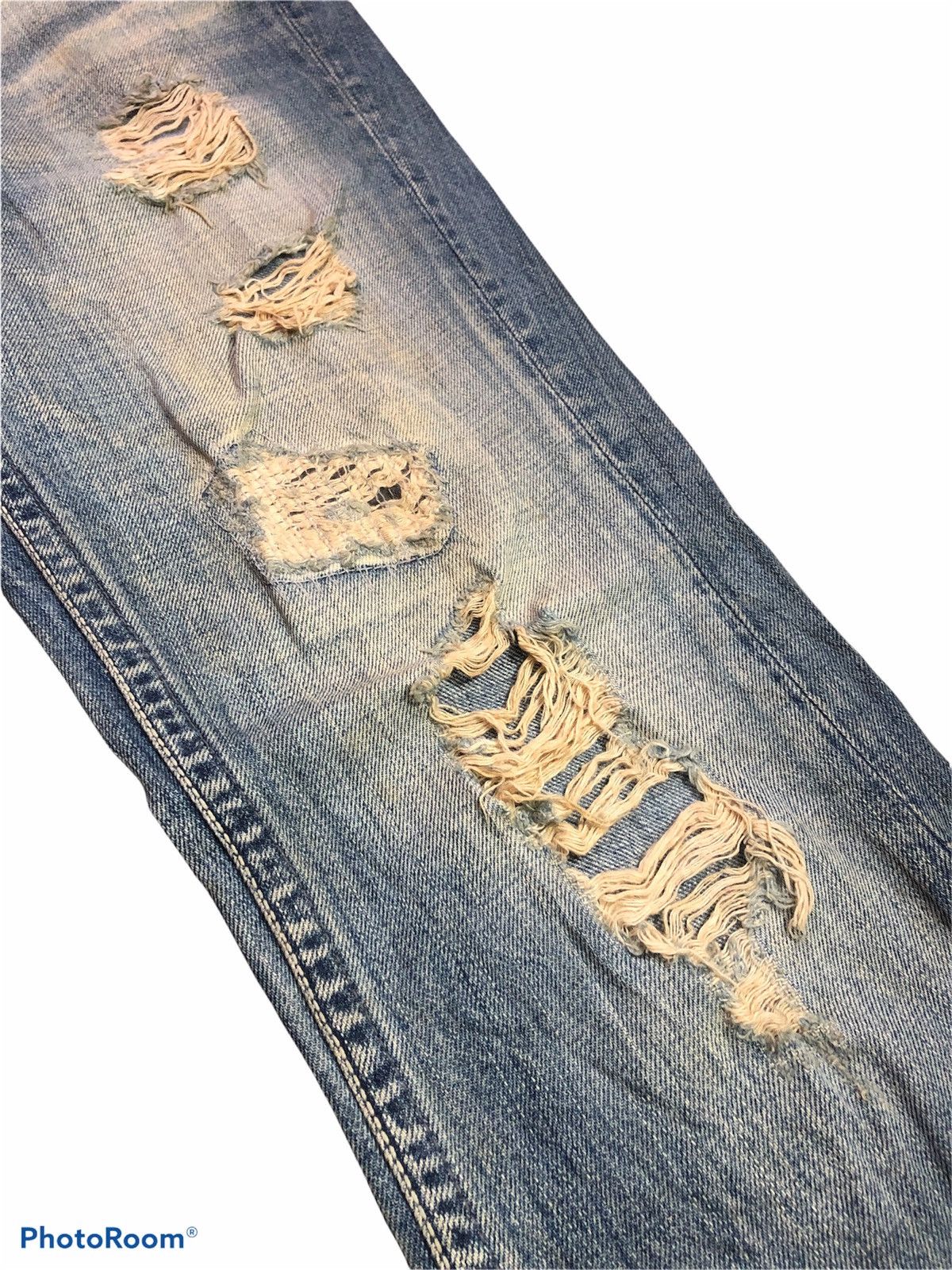 Japanese Brand FLARED⚡️⚡️Varosh Distressed Denim Pant Size US 33 - 5 Thumbnail