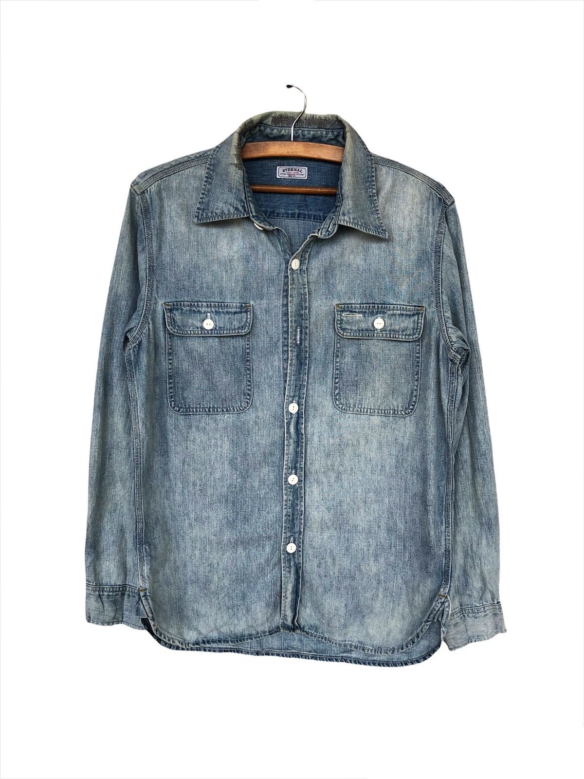Eternal 1990s Eternal 🇯🇵 Sashiko Stich Indigo Chambray Shirt Size US M / EU 48-50 / 2 - 3 Thumbnail
