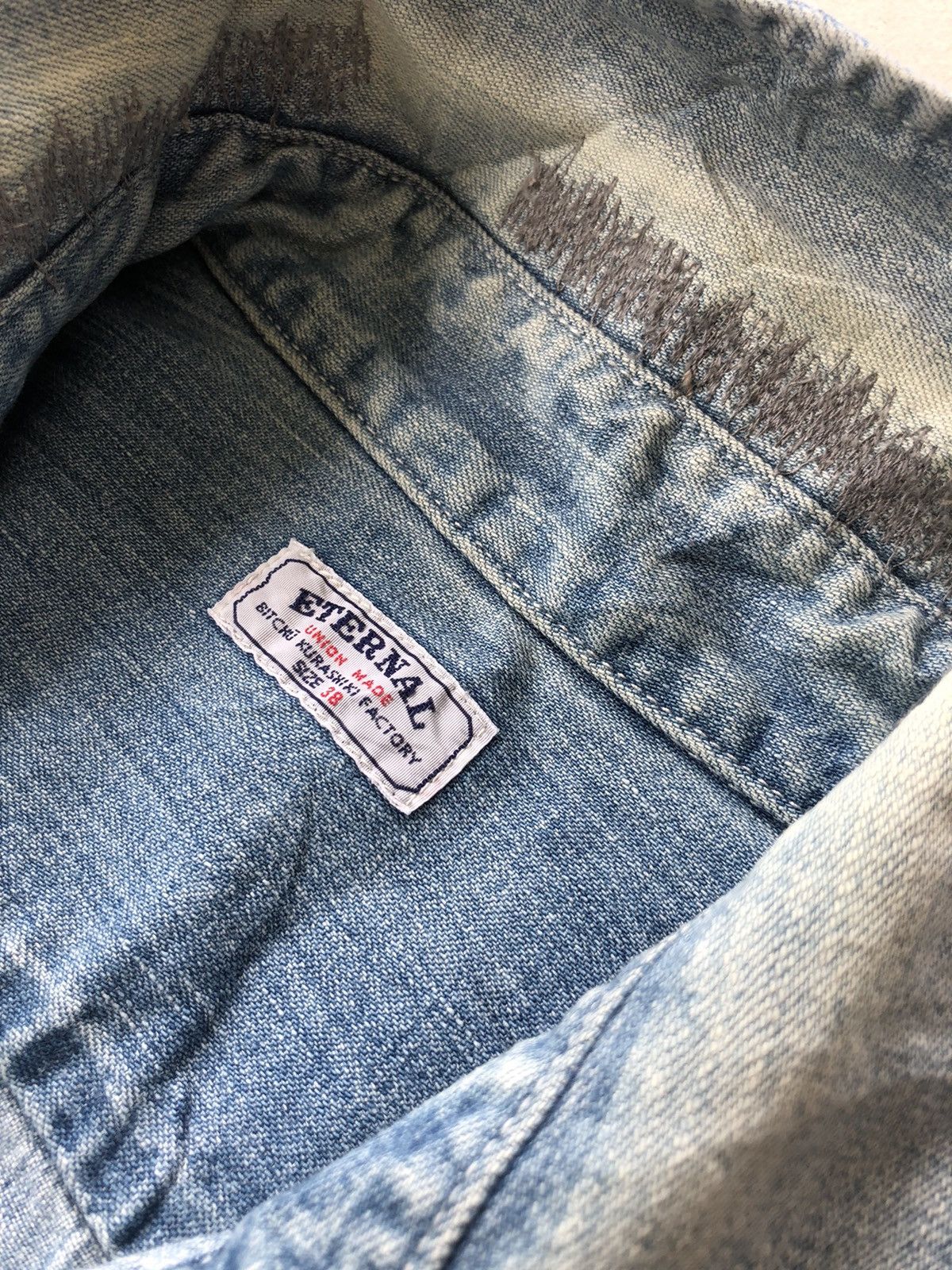 Eternal 1990s Eternal 🇯🇵 Sashiko Stich Indigo Chambray Shirt Size US M / EU 48-50 / 2 - 2 Thumbnail