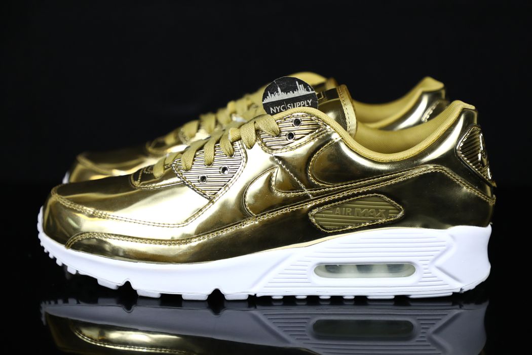 Nike 2020 Womans Nike Air Max 90 Metallic Pack Gold CQ6639 700 | Grailed