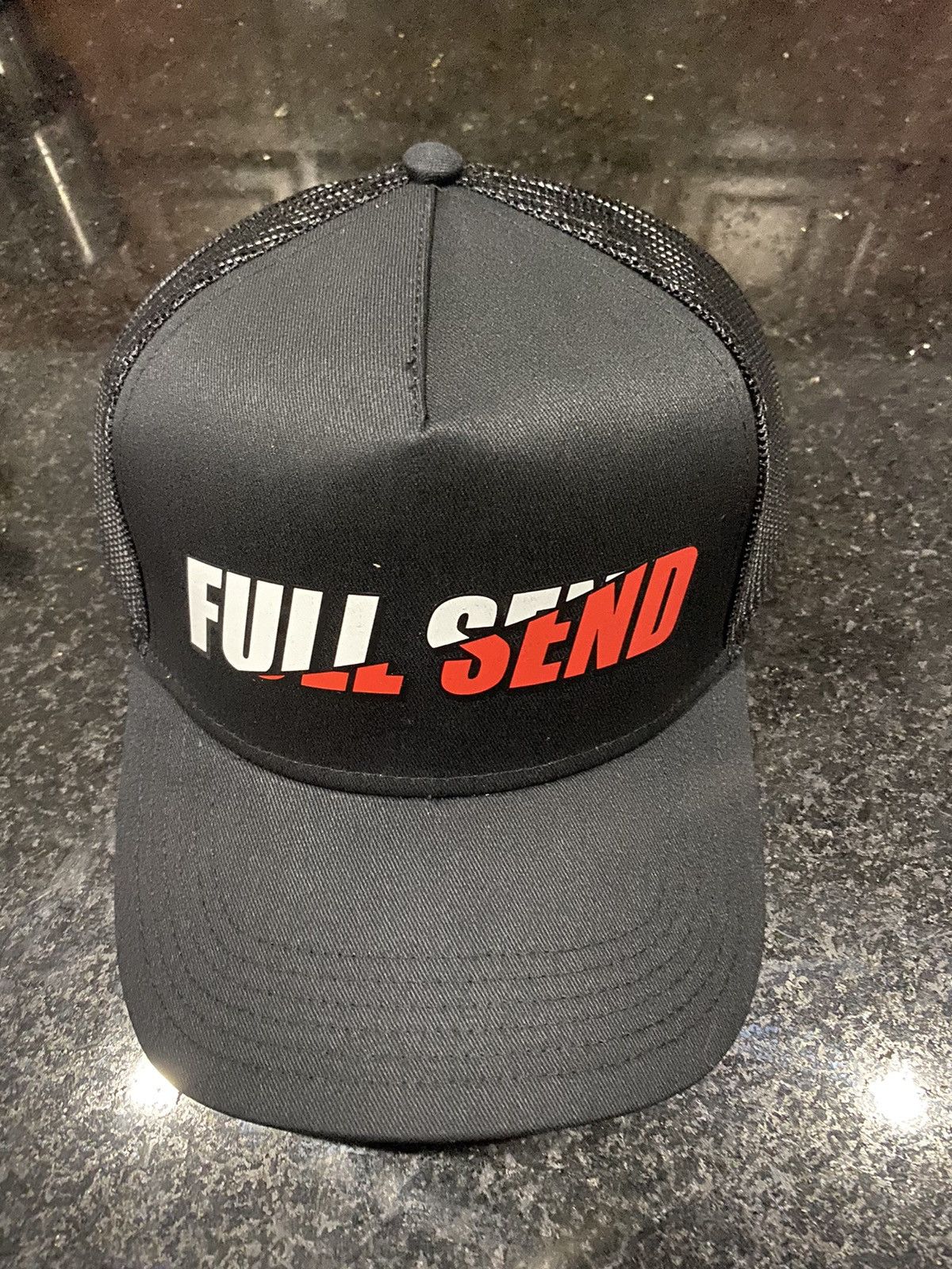 Full Send Full send logo sliced trucker hat | Grailed