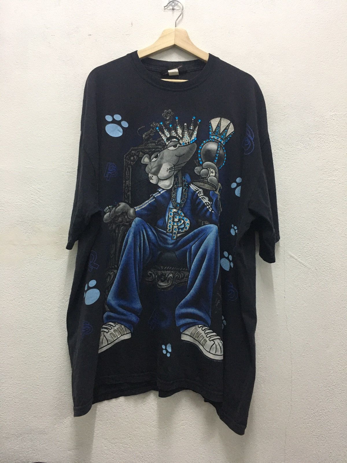Vintage Pink panthers rapper style oversize tee