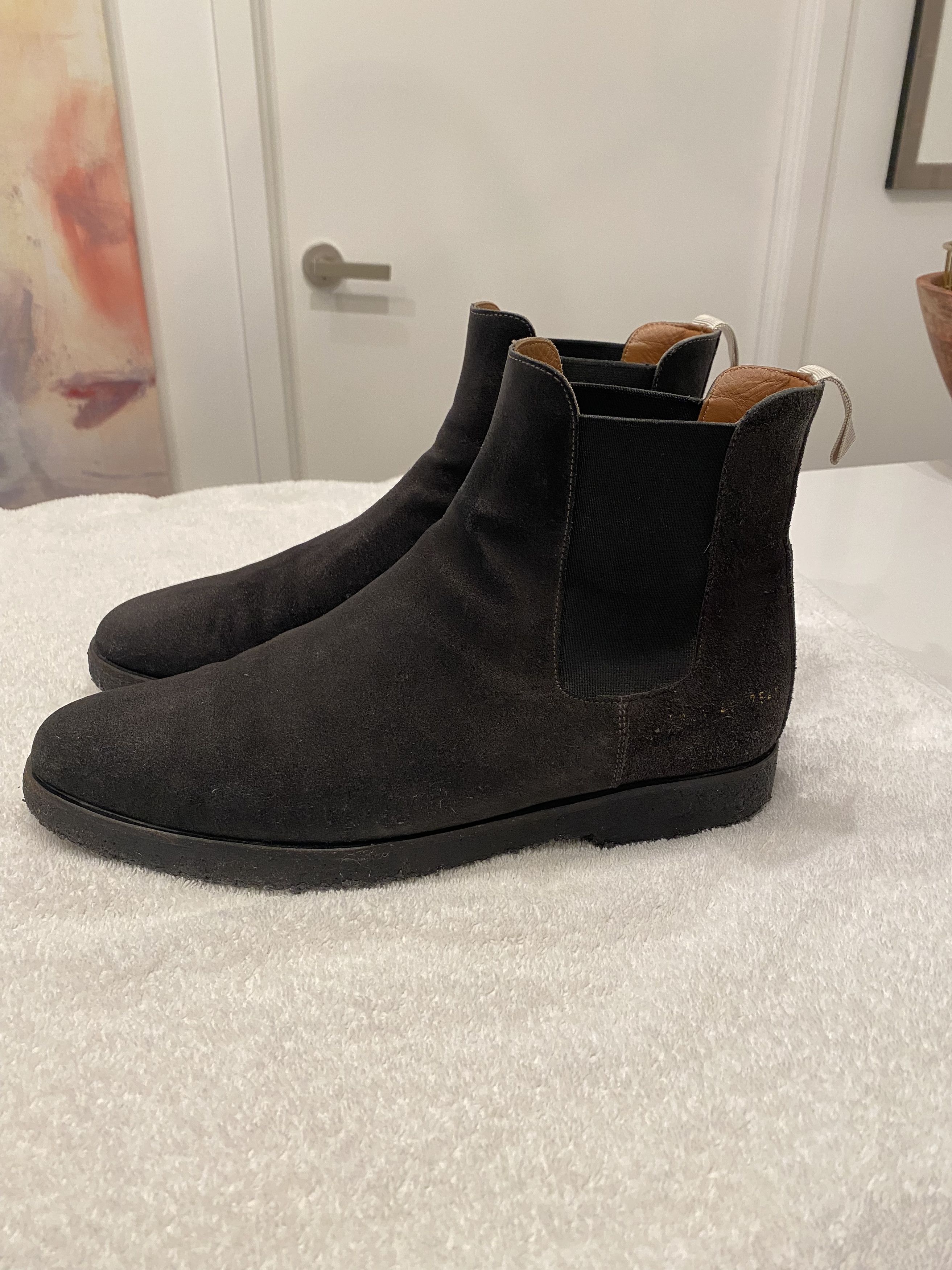 Common Projects Common Projects Black Suede Chelsea Boots 42 Grailed