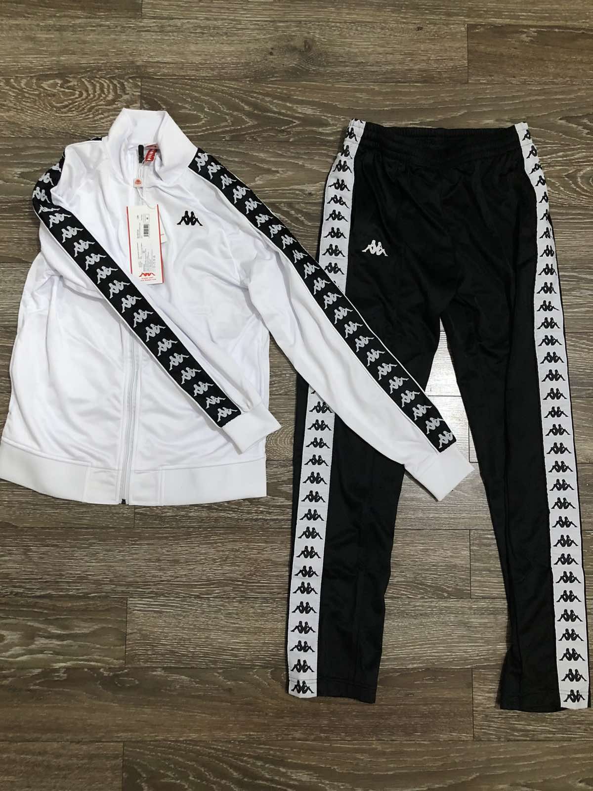 Kappa tracksuit black and white deals