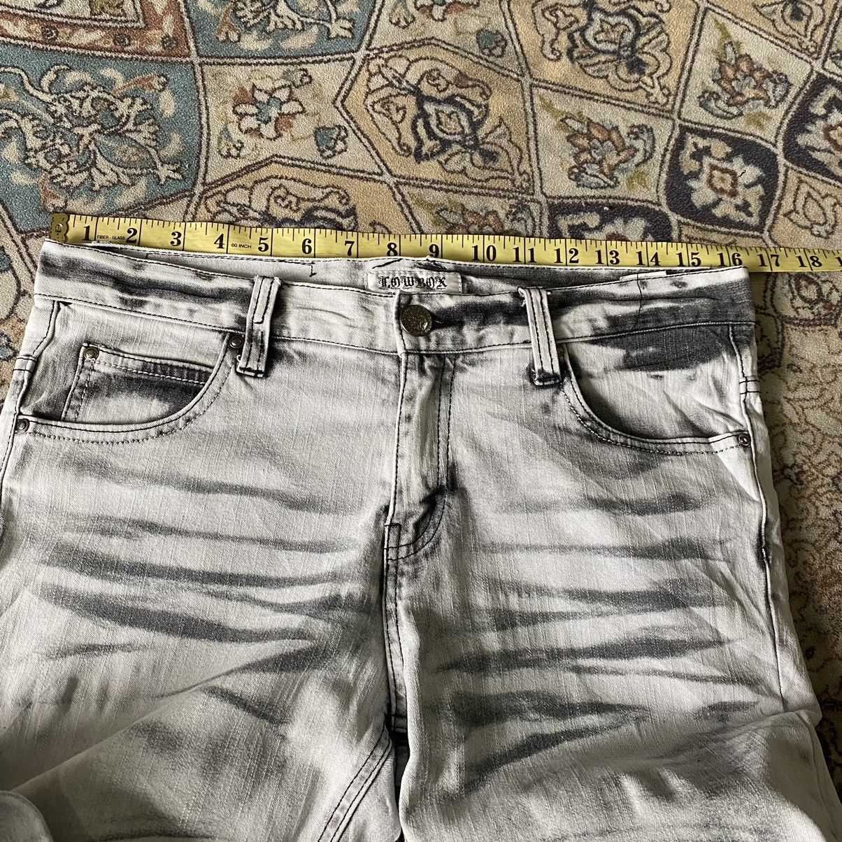 Japanese Brand LOWBOX White Denim Whisker Jeans LGB Size US 32 / EU 48 - 13 Thumbnail