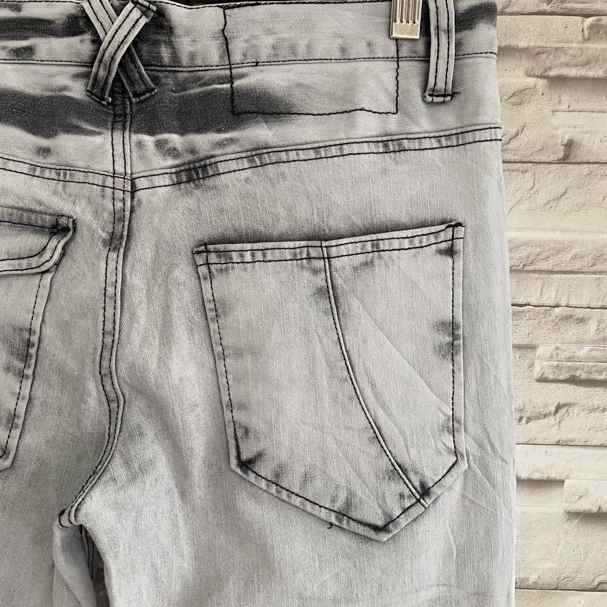 Japanese Brand LOWBOX White Denim Whisker Jeans LGB Size US 32 / EU 48 - 11 Thumbnail