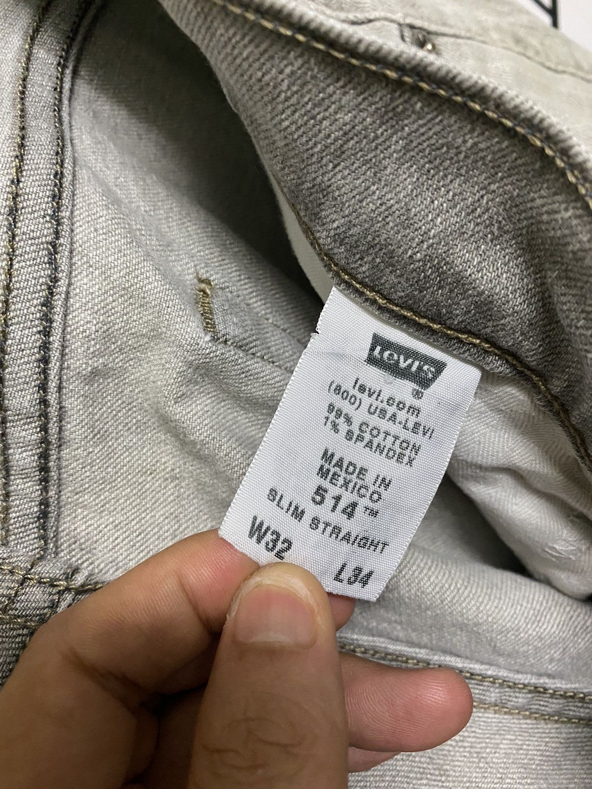 Levi's Vintage LEVIS 514 Slim Straight Grey Distressed Jean - L40 Size US 34 / EU 50 - 14 Thumbnail