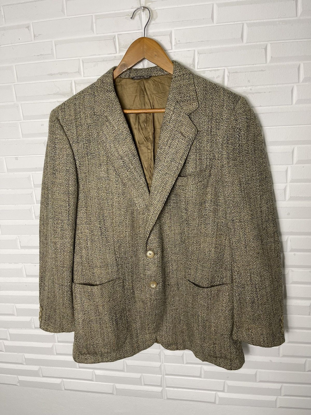 Ermenegildo Zegna × Vintage Vintage Tweed Ermenegildo Zegna Blazer Coat Size US M / EU 48-50 / 2 - 1 Thumbnail