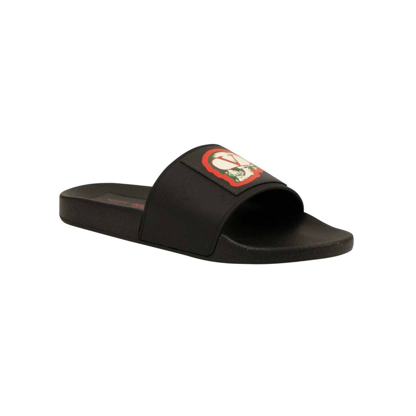 image of Valentino Undercover Black Skull Pool Slide Size 12/45, Men's