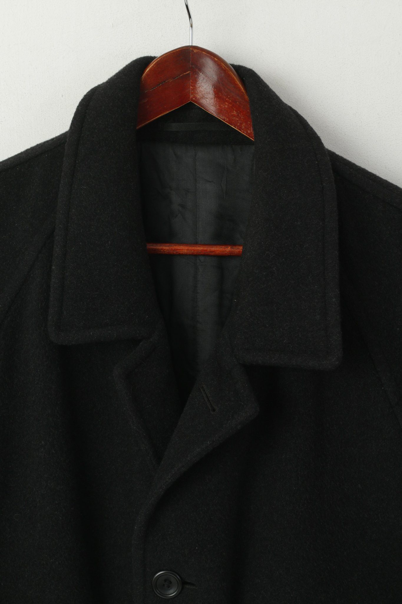 Vintage Di Caprio Men 48 XL Coat Black Wool Cashmere Retro 3219 Size US XL / EU 56 / 4 - 2 Thumbnail