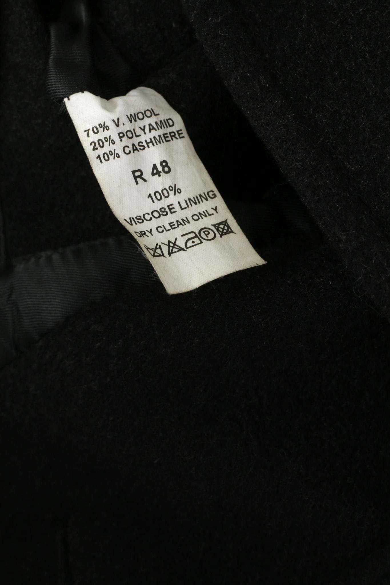 Vintage Di Caprio Men 48 XL Coat Black Wool Cashmere Retro 3219 Size US XL / EU 56 / 4 - 5 Thumbnail