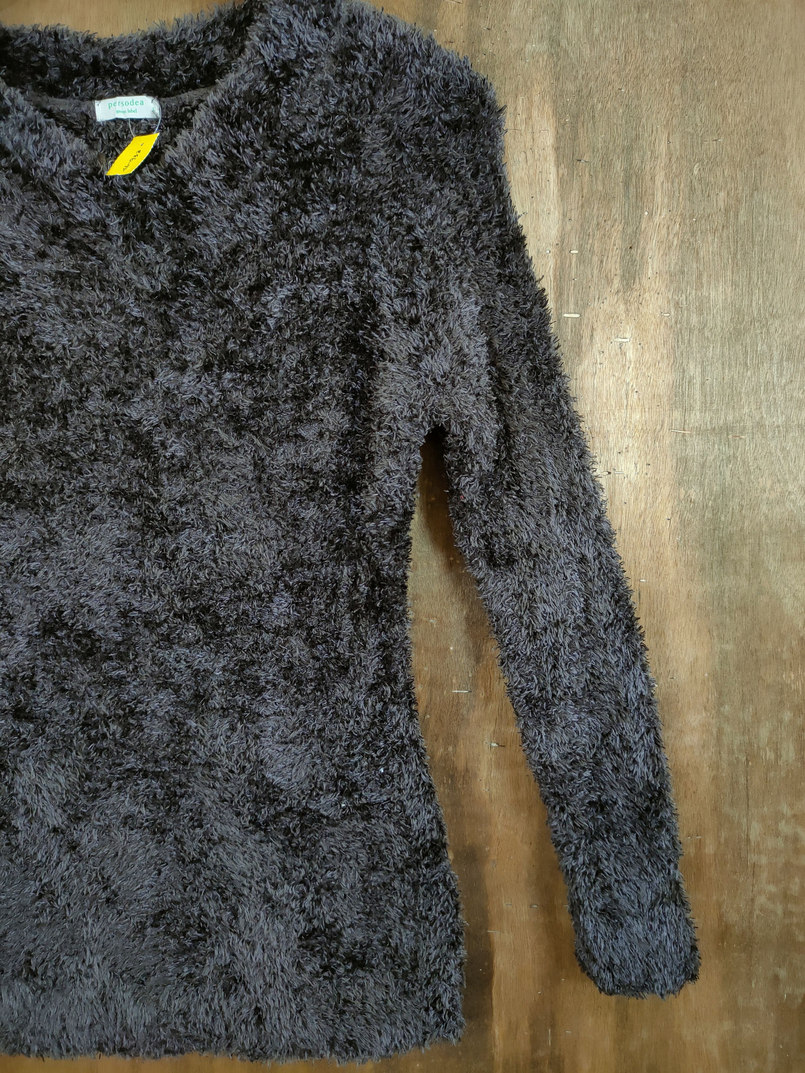 Homespun Knitwear Persodea mohair soft fur shag shaggy knitted #46-933 Size L / US 10 / IT 46 - 3 Thumbnail